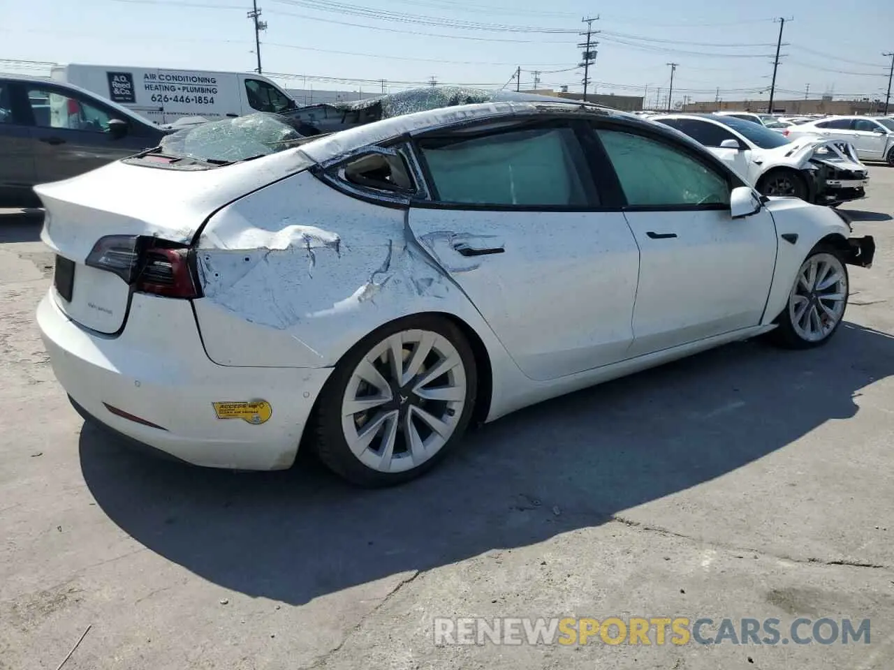 3 fotografías del automóvil dañado 5YJ3E1EBXNF211018 TESLA MODEL 3 2022