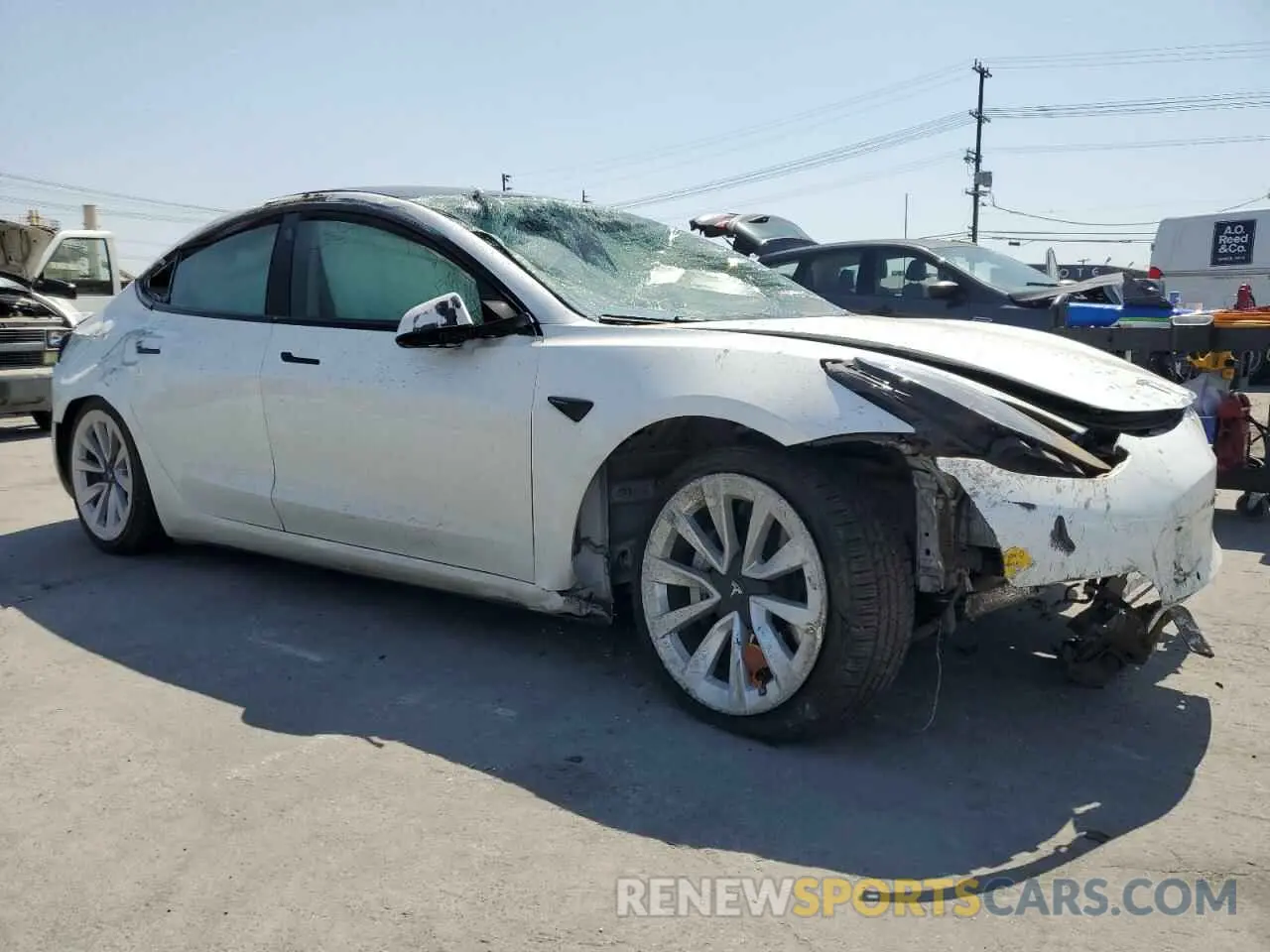 4 fotografías del automóvil dañado 5YJ3E1EBXNF211018 TESLA MODEL 3 2022