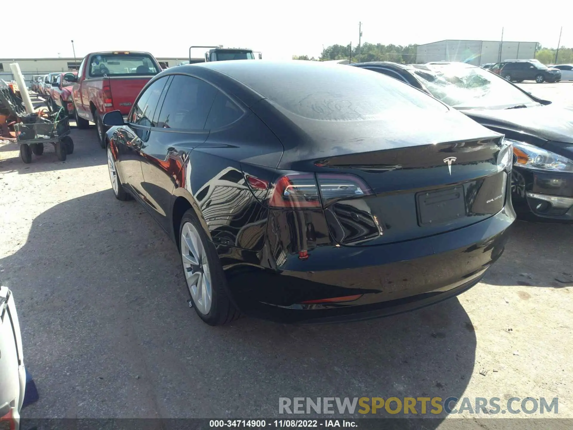 3 fotografías del automóvil dañado 5YJ3E1EBXNF248988 TESLA MODEL 3 2022