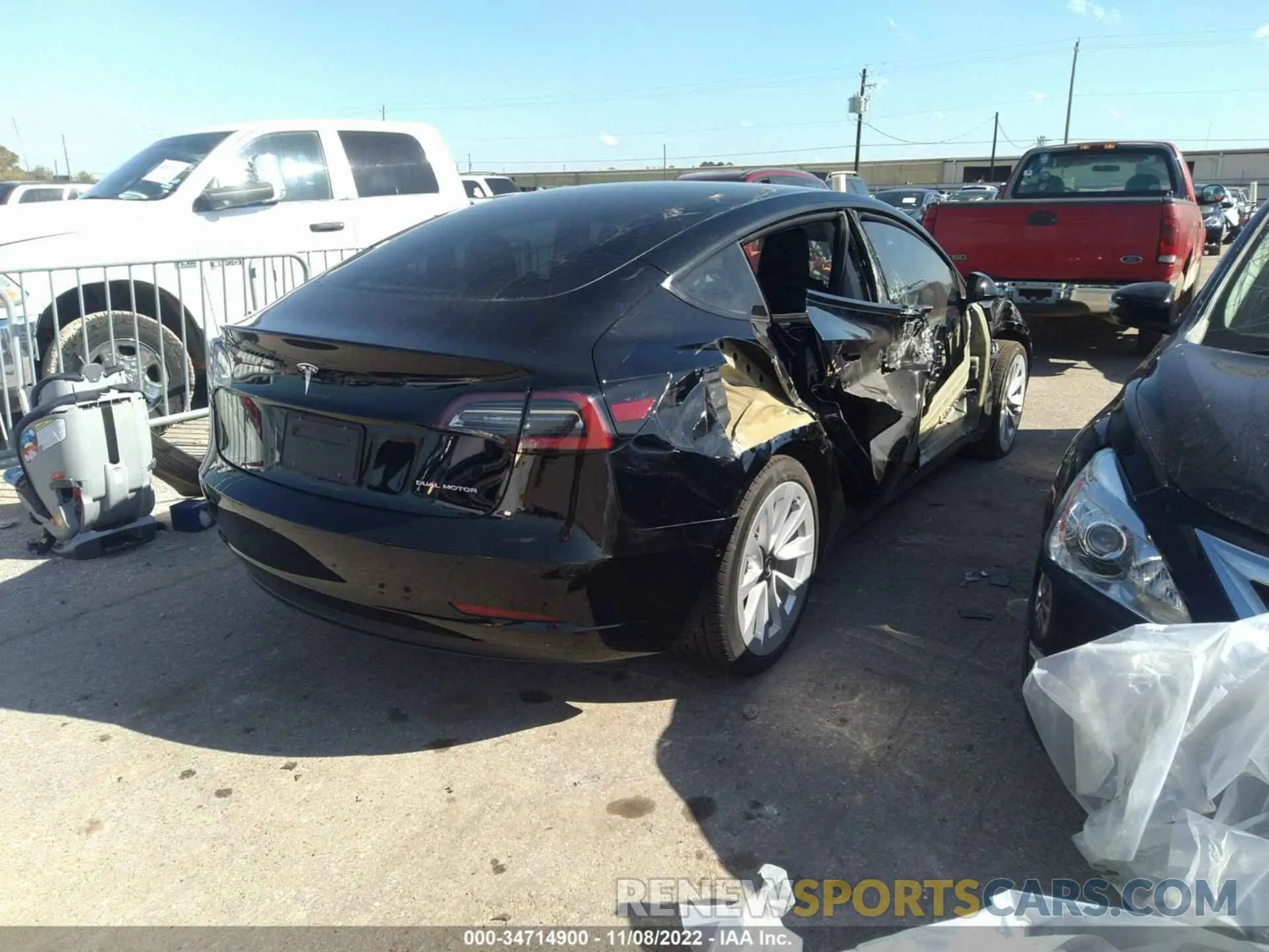 4 fotografías del automóvil dañado 5YJ3E1EBXNF248988 TESLA MODEL 3 2022