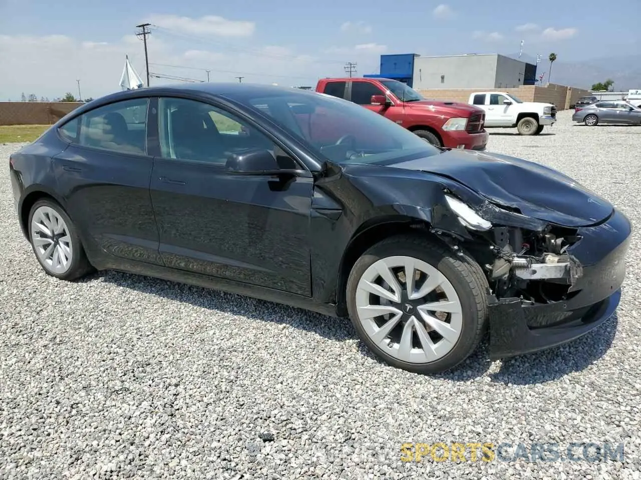 4 fotografías del automóvil dañado 5YJ3E1EBXNF254418 TESLA MODEL 3 2022