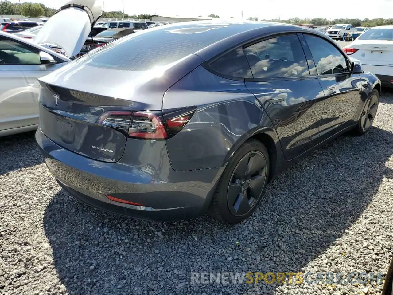 3 fotografías del automóvil dañado 5YJ3E1EBXNF287404 TESLA MODEL 3 2022