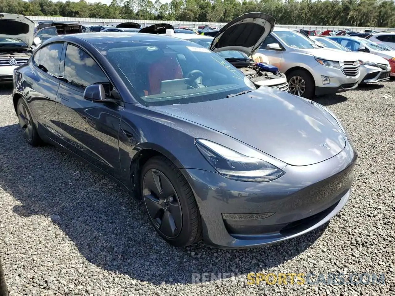 4 fotografías del automóvil dañado 5YJ3E1EBXNF287404 TESLA MODEL 3 2022