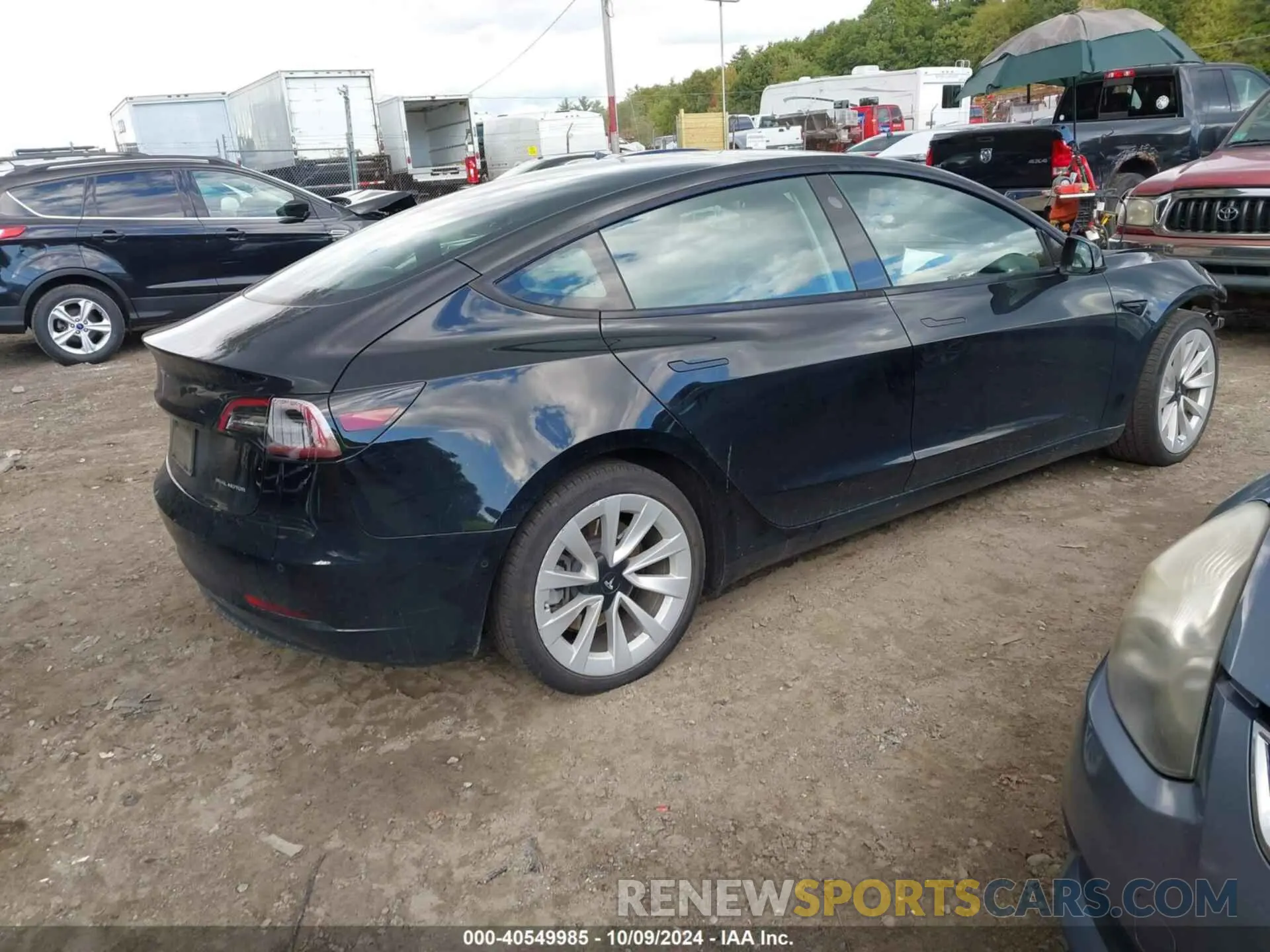 4 fotografías del automóvil dañado 5YJ3E1EBXNF304878 TESLA MODEL 3 2022