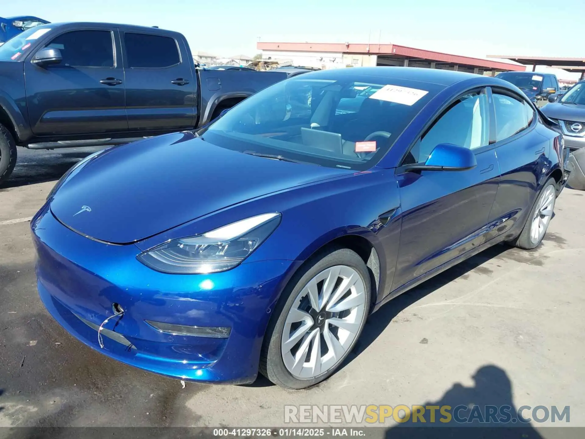 2 fotografías del automóvil dañado 5YJ3E1EBXNF317114 TESLA MODEL 3 2022