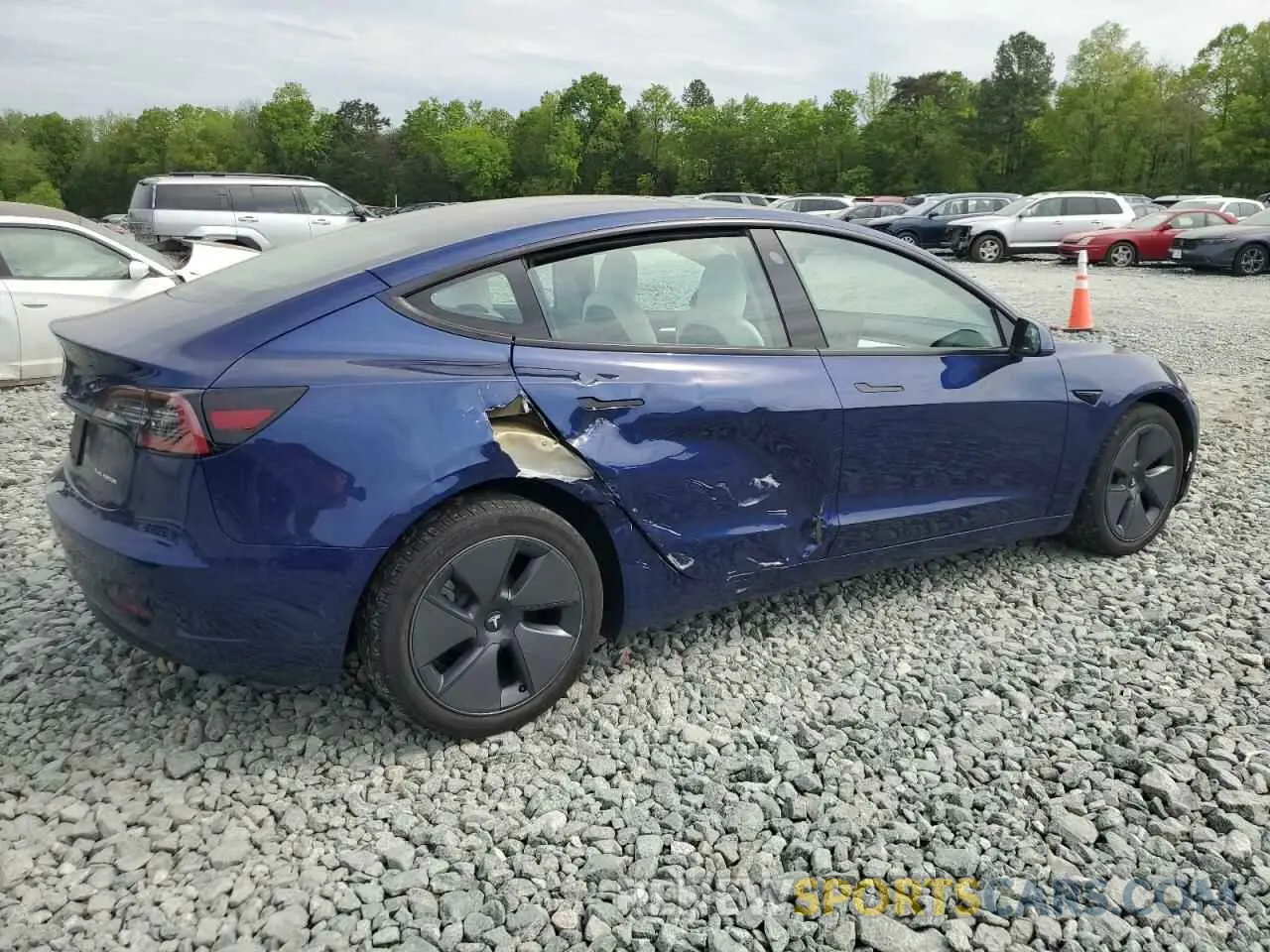 3 fotografías del automóvil dañado 5YJ3E1EBXNF327514 TESLA MODEL 3 2022