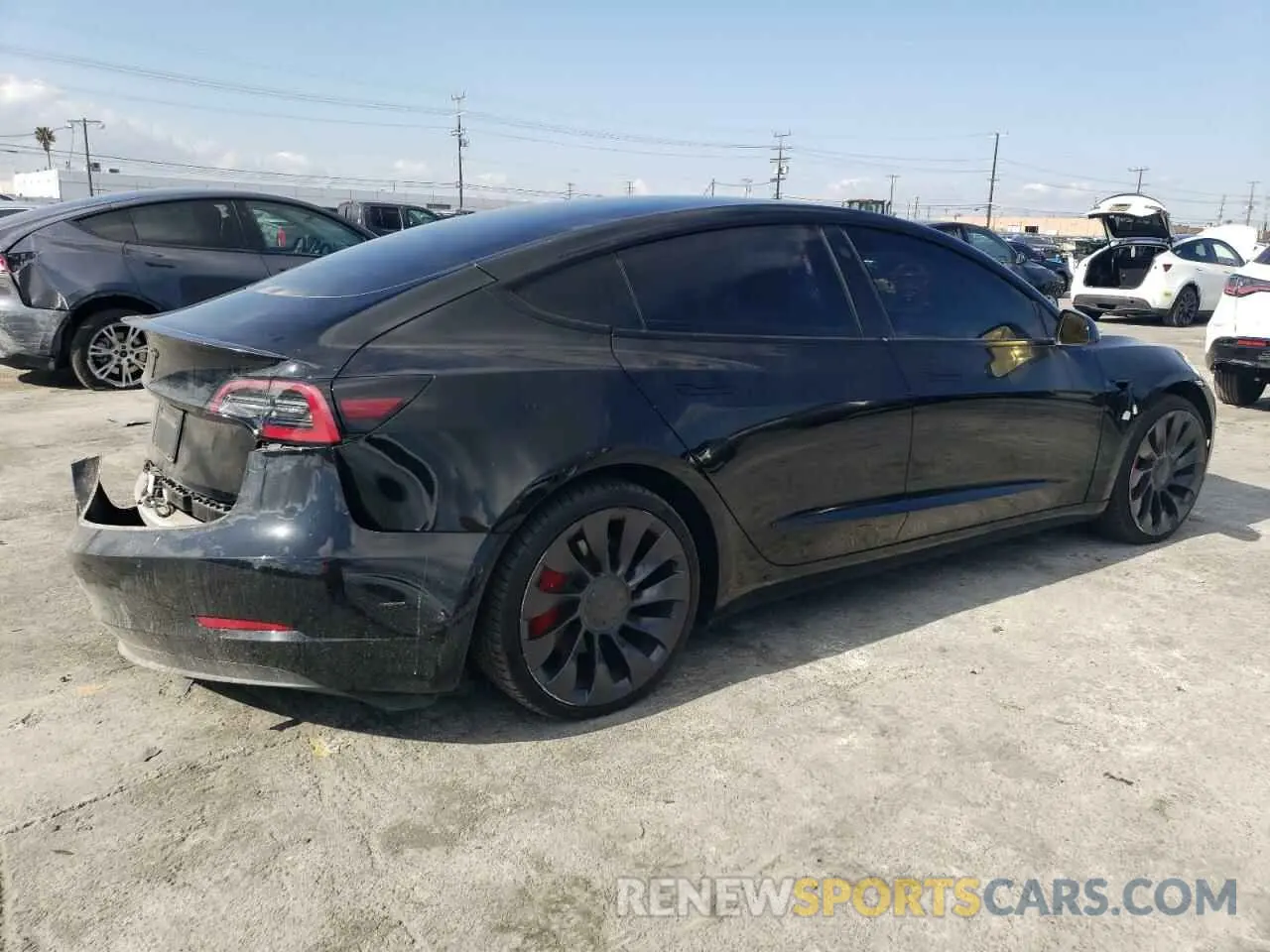 3 fotografías del automóvil dañado 5YJ3E1EC0NF233831 TESLA MODEL 3 2022