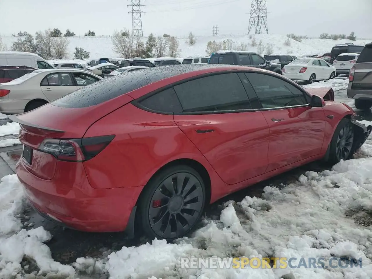 3 fotografías del automóvil dañado 5YJ3E1EC0NF296315 TESLA MODEL 3 2022