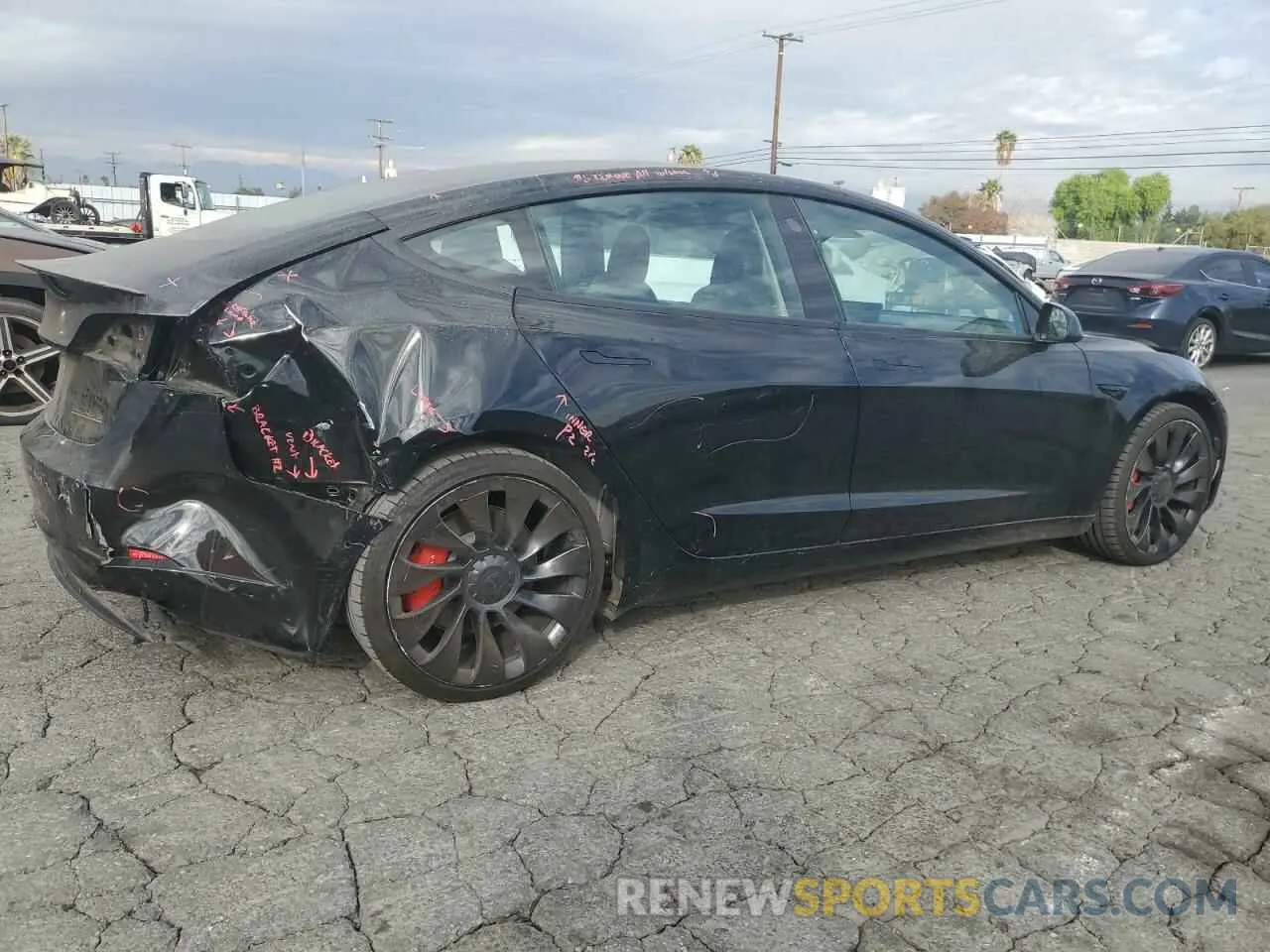 3 fotografías del automóvil dañado 5YJ3E1EC0NF298758 TESLA MODEL 3 2022