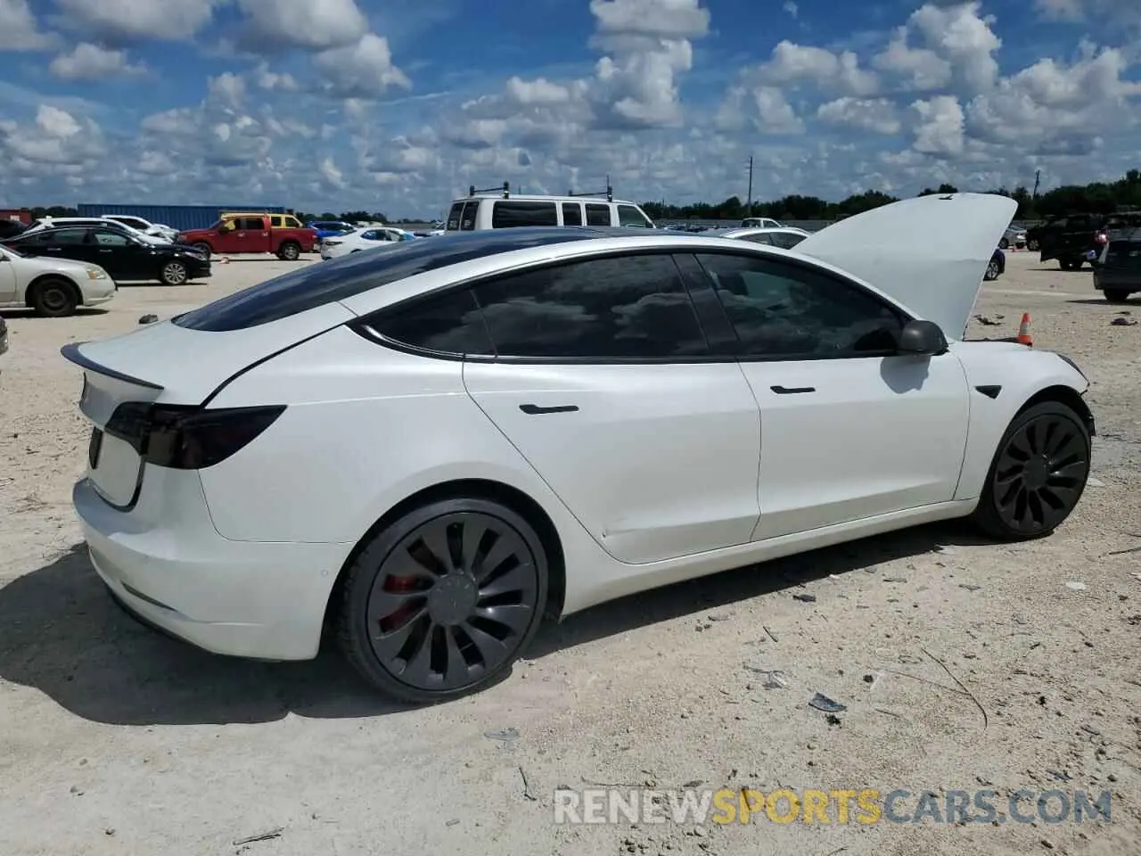 3 fotografías del automóvil dañado 5YJ3E1EC0NF314795 TESLA MODEL 3 2022