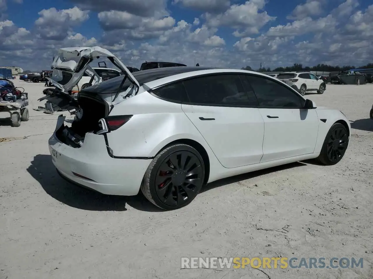 3 fotografías del automóvil dañado 5YJ3E1EC0NF330558 TESLA MODEL 3 2022