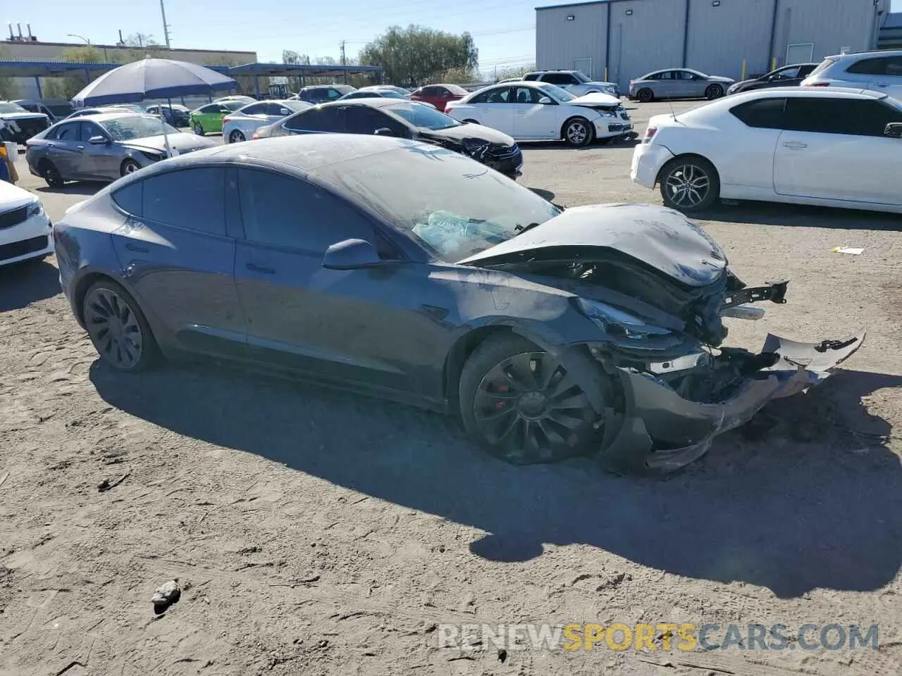 4 fotografías del automóvil dañado 5YJ3E1EC1NF154359 TESLA MODEL 3 2022