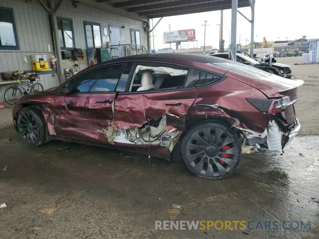 2 fotografías del automóvil dañado 5YJ3E1EC1NF170240 TESLA MODEL 3 2022