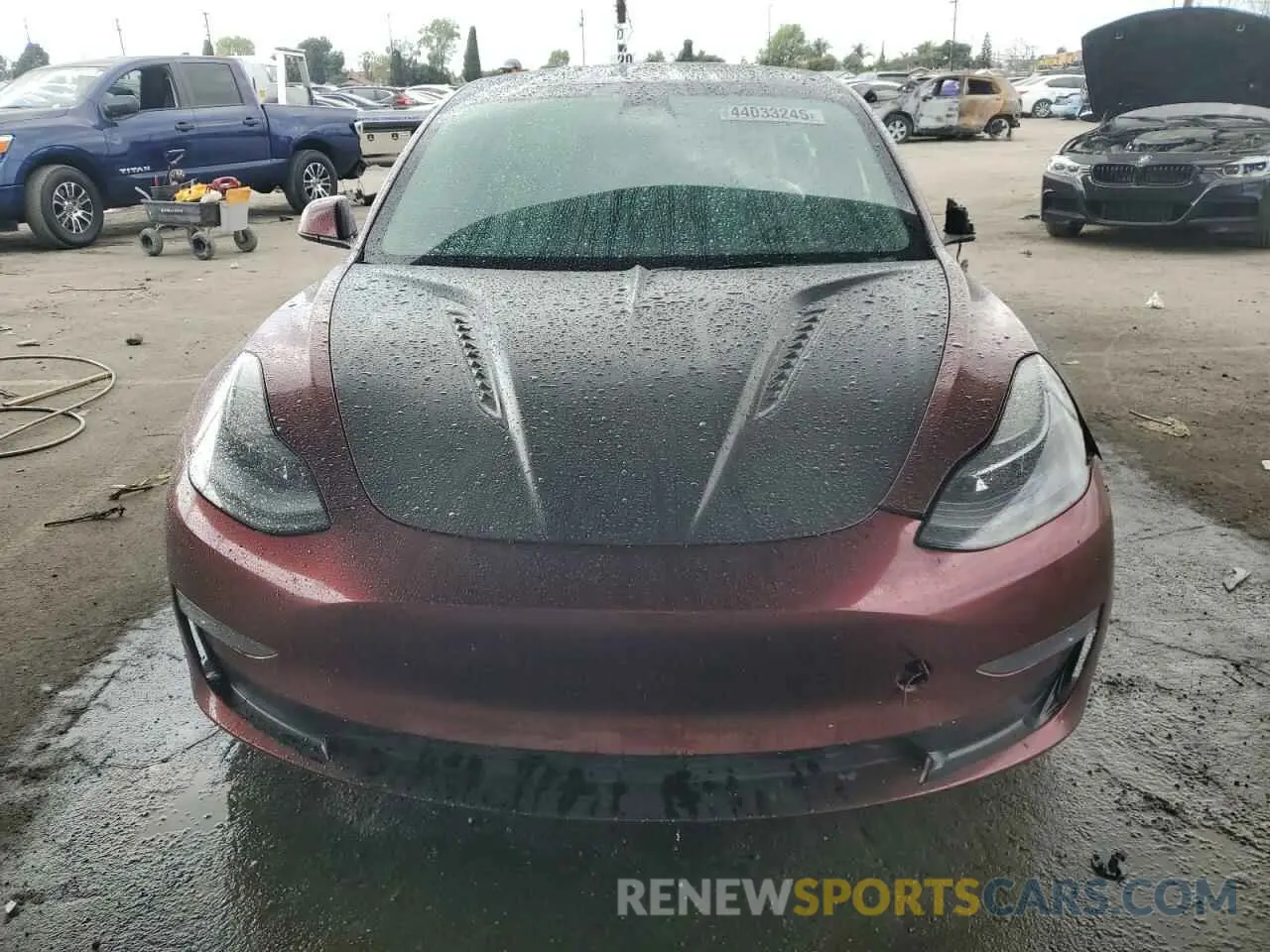 5 fotografías del automóvil dañado 5YJ3E1EC1NF170240 TESLA MODEL 3 2022