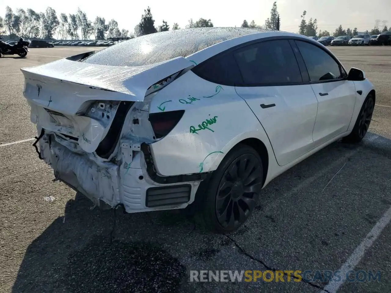 3 fotografías del automóvil dañado 5YJ3E1EC1NF180850 TESLA MODEL 3 2022