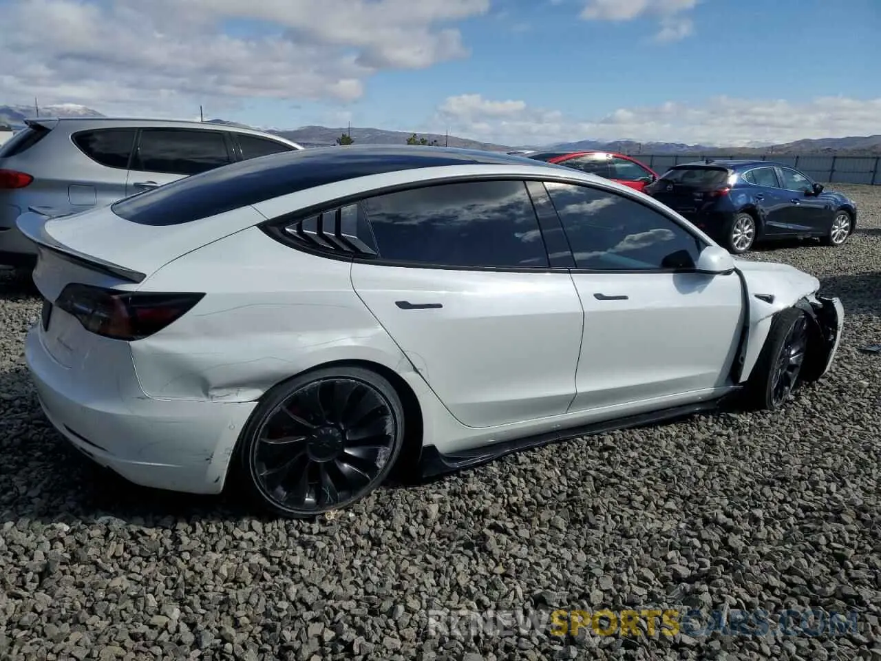 3 fotografías del automóvil dañado 5YJ3E1EC1NF243316 TESLA MODEL 3 2022