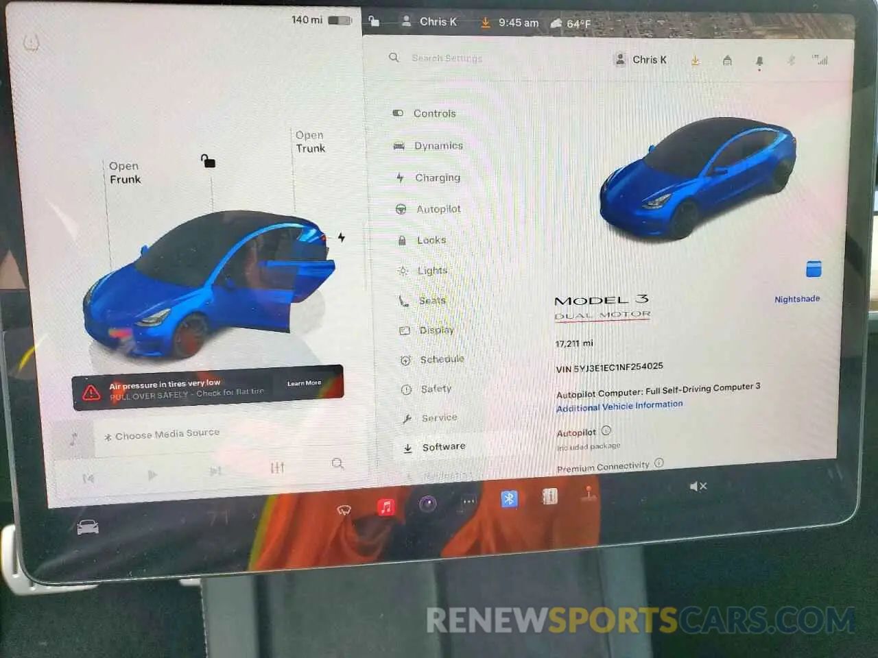 9 fotografías del automóvil dañado 5YJ3E1EC1NF254025 TESLA MODEL 3 2022