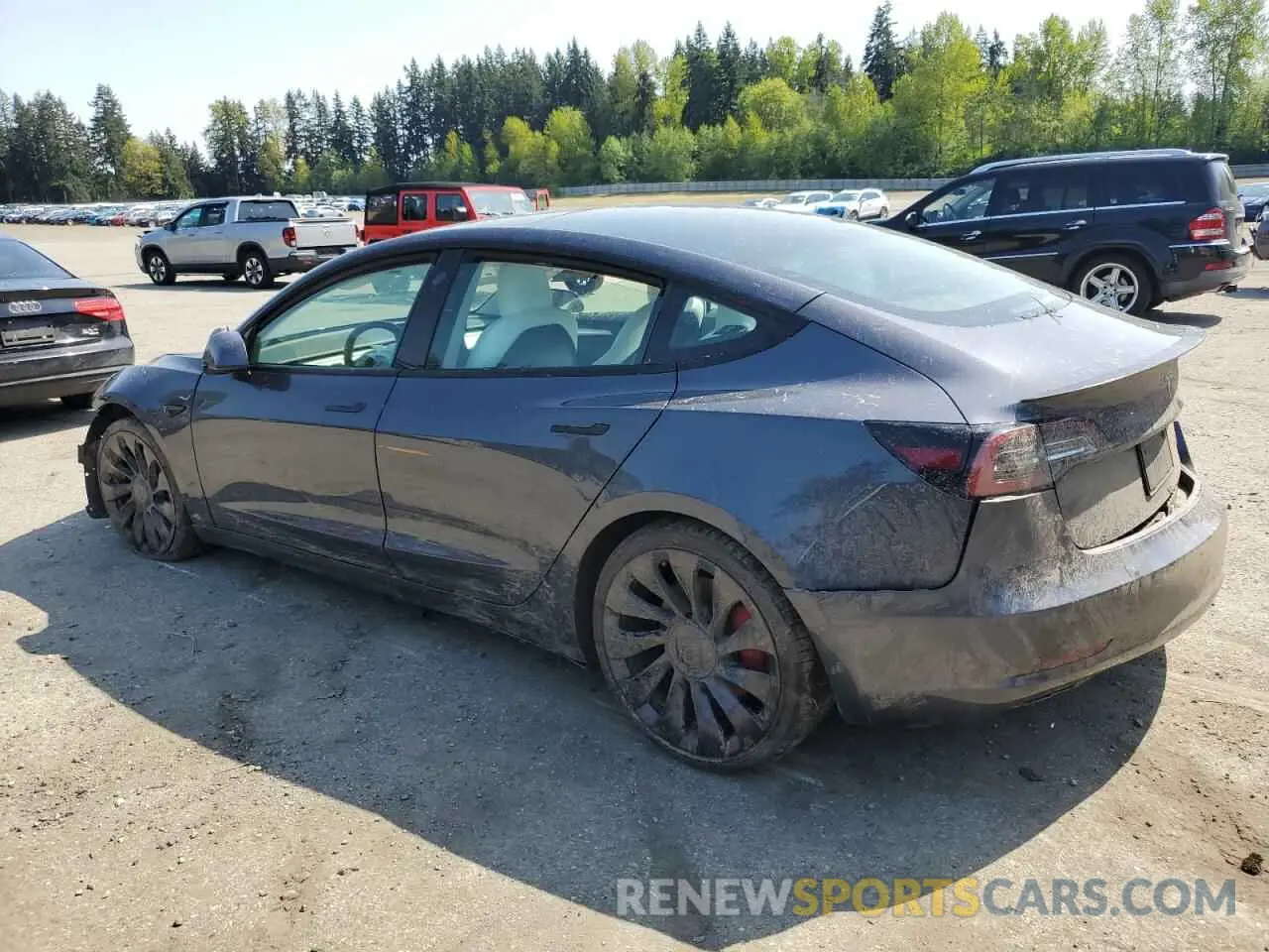 2 fotografías del automóvil dañado 5YJ3E1EC1NF262416 TESLA MODEL 3 2022