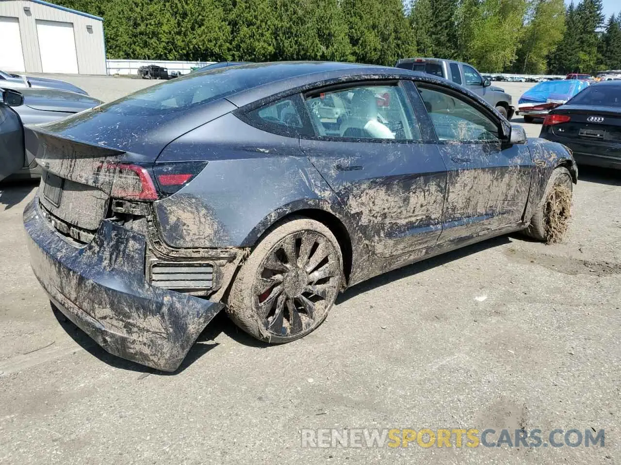 3 fotografías del automóvil dañado 5YJ3E1EC1NF262416 TESLA MODEL 3 2022