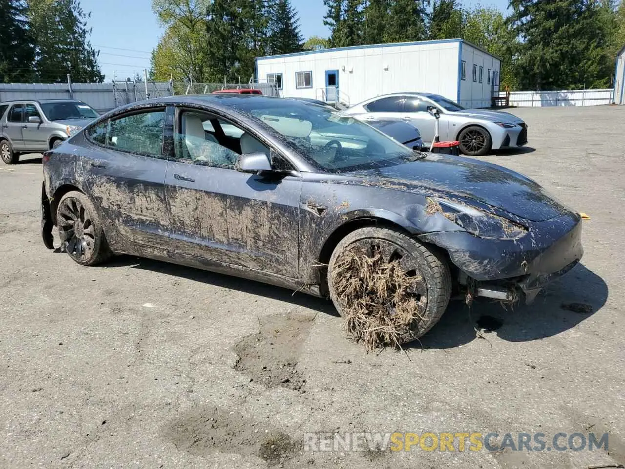 4 fotografías del automóvil dañado 5YJ3E1EC1NF262416 TESLA MODEL 3 2022