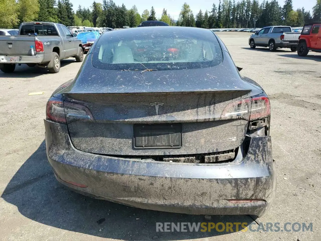 6 fotografías del automóvil dañado 5YJ3E1EC1NF262416 TESLA MODEL 3 2022