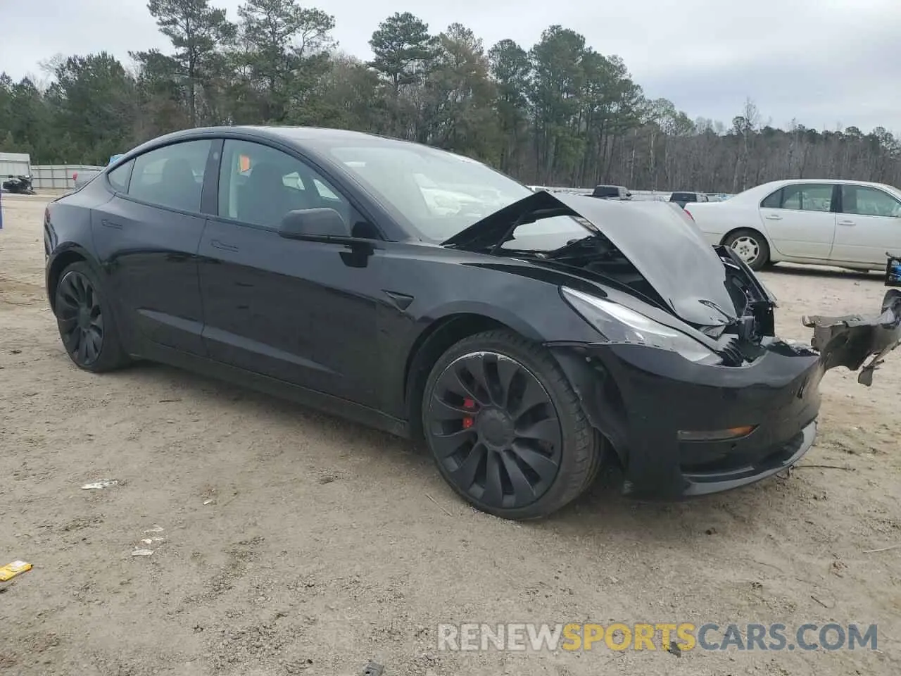 4 fotografías del automóvil dañado 5YJ3E1EC1NF267857 TESLA MODEL 3 2022
