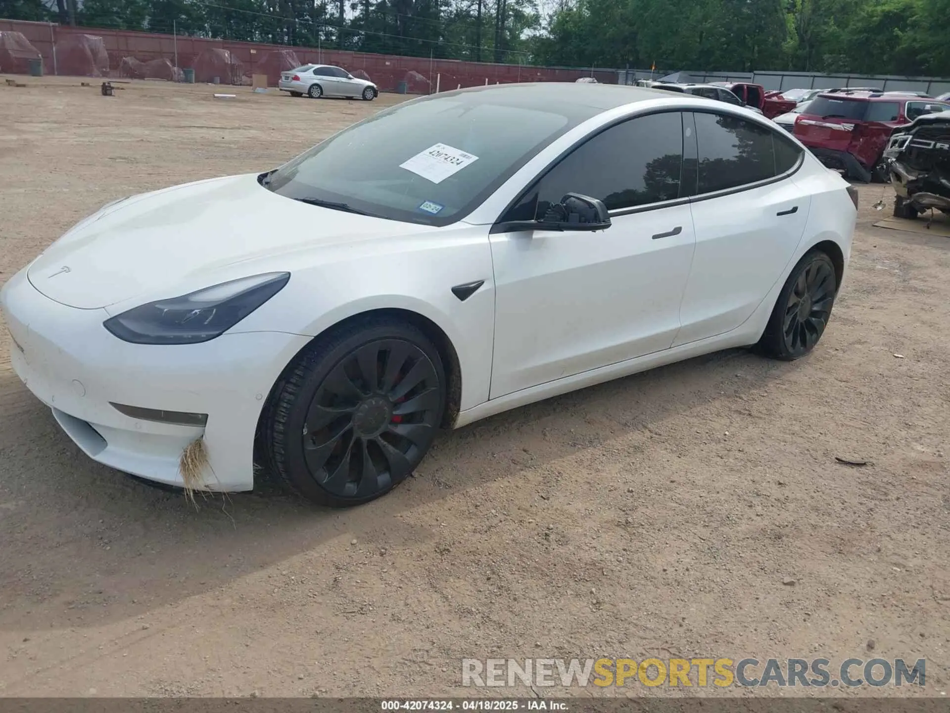 2 fotografías del automóvil dañado 5YJ3E1EC1NF294332 TESLA MODEL 3 2022