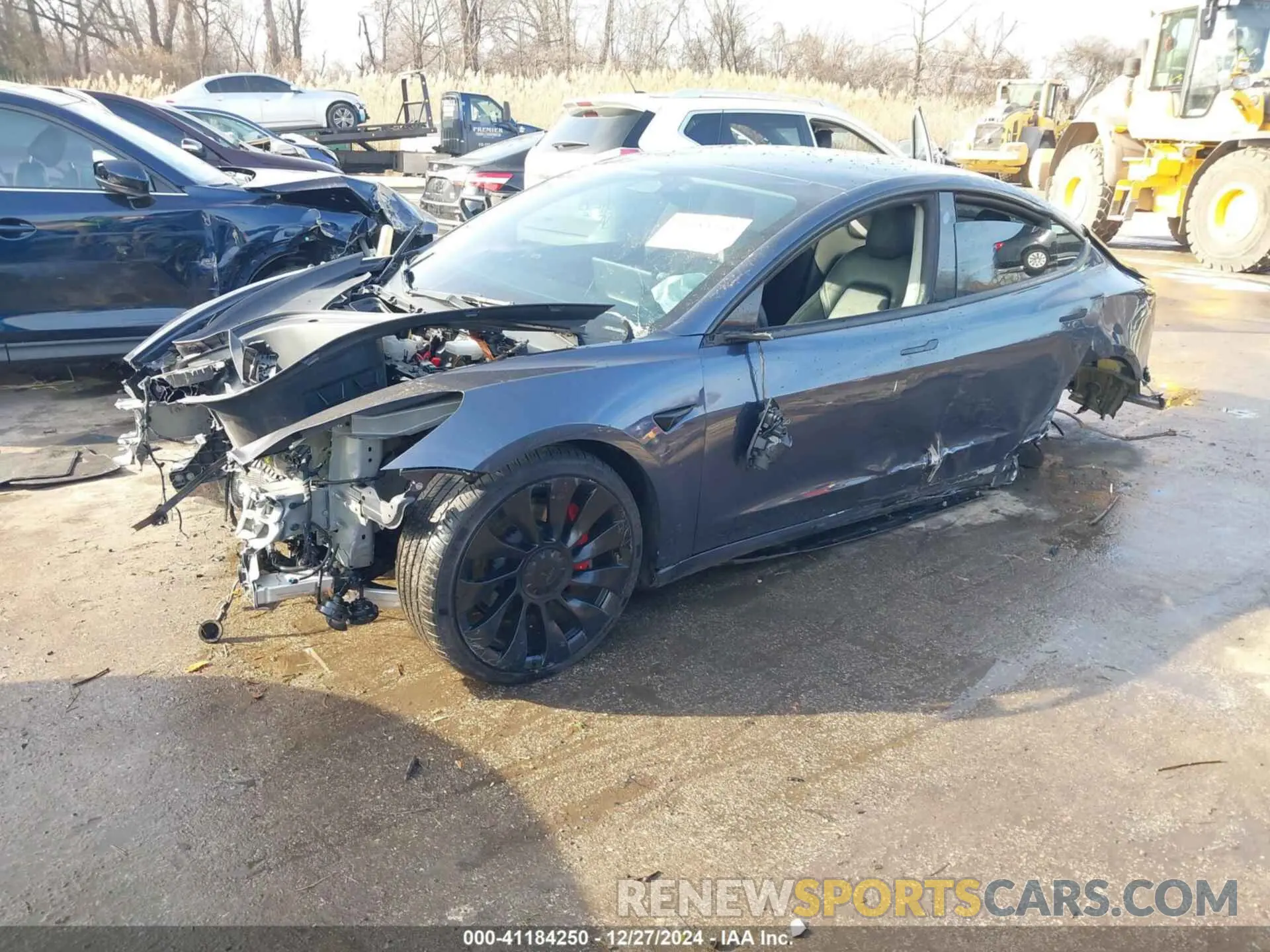 2 fotografías del automóvil dañado 5YJ3E1EC2NF273764 TESLA MODEL 3 2022