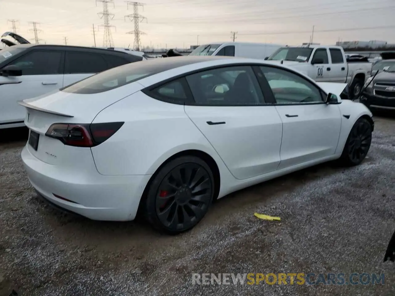 3 fotografías del automóvil dañado 5YJ3E1EC2NF343103 TESLA MODEL 3 2022