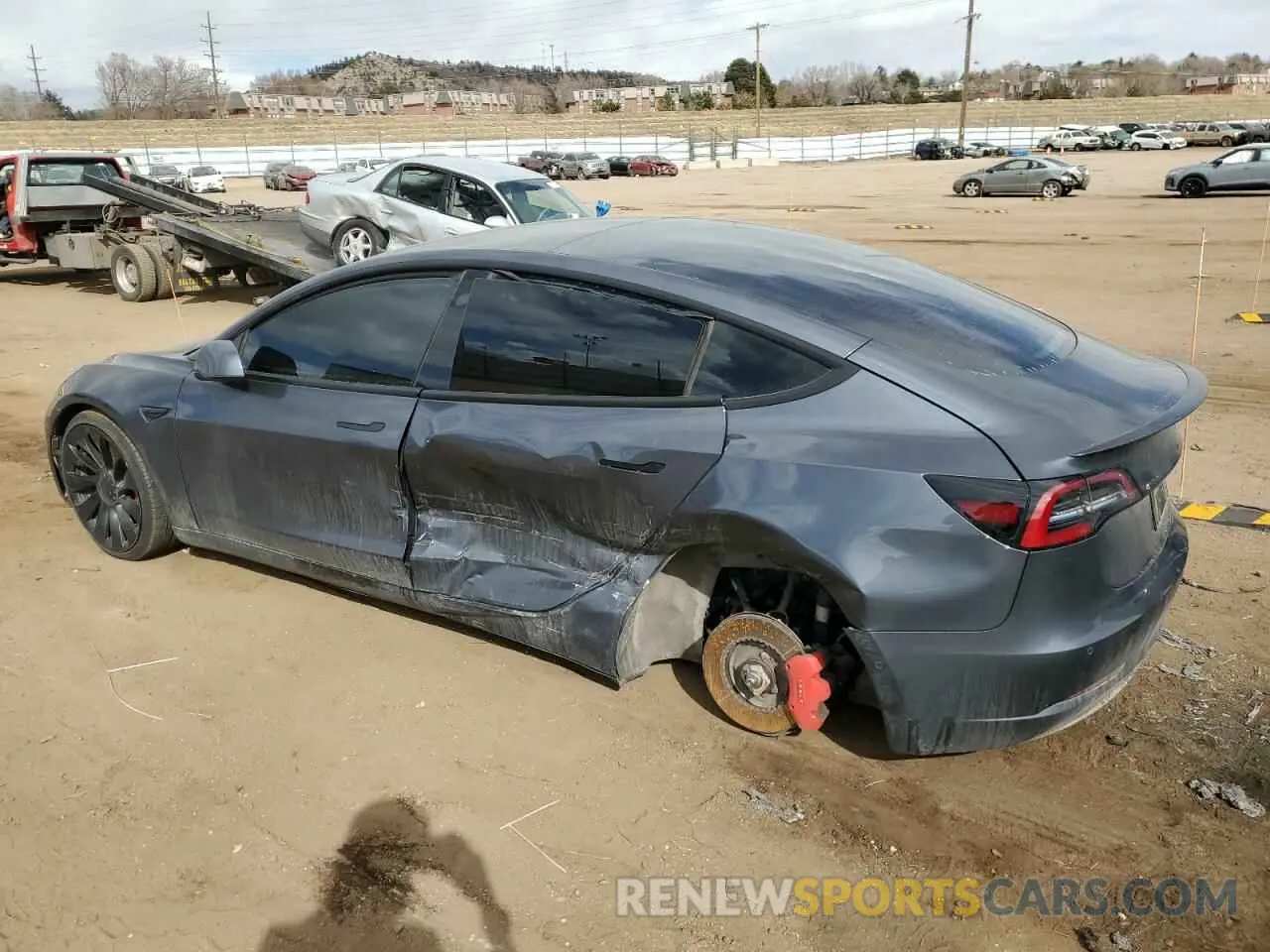 2 fotografías del automóvil dañado 5YJ3E1EC2NF357843 TESLA MODEL 3 2022