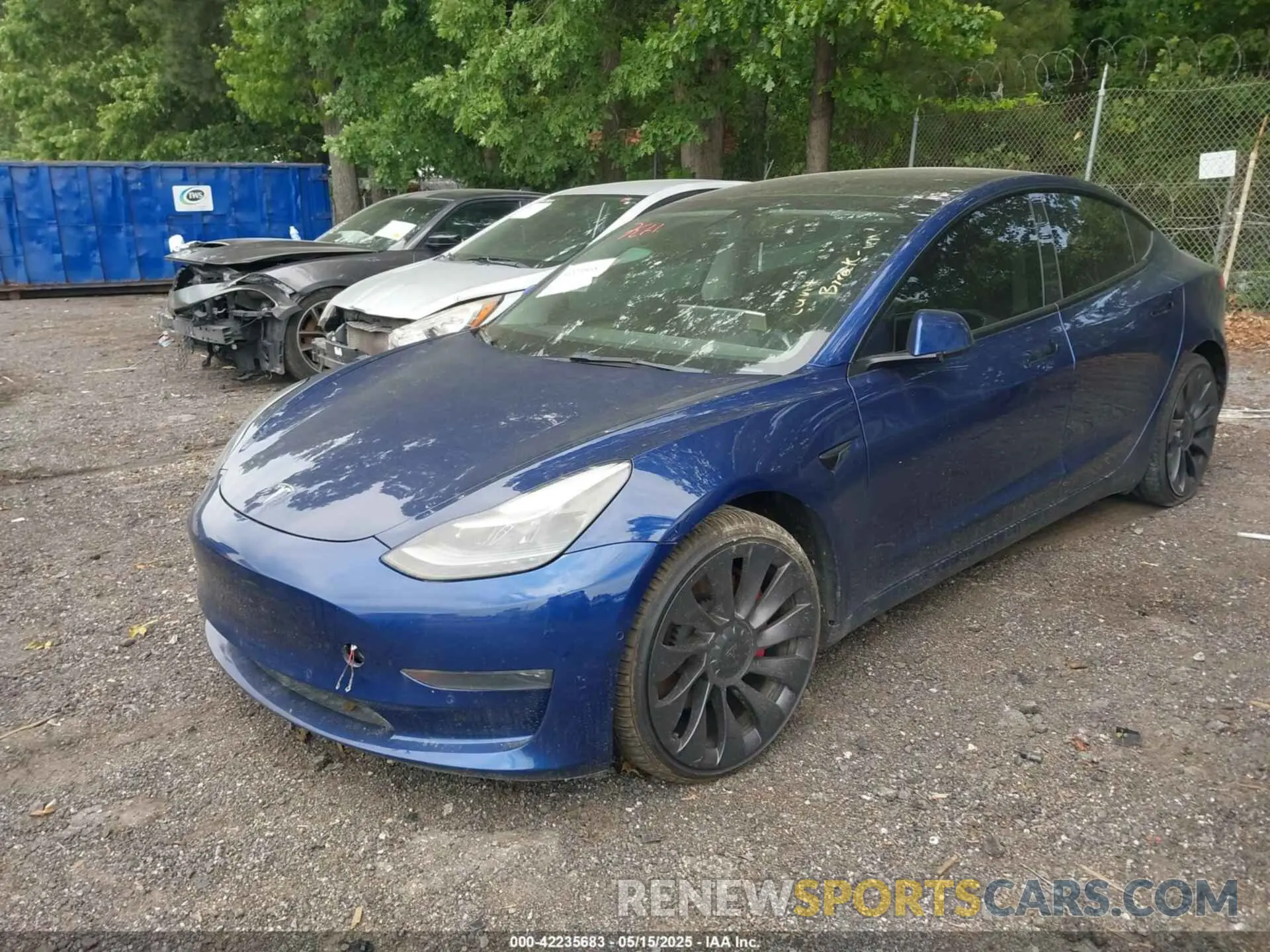 2 fotografías del automóvil dañado 5YJ3E1EC4NF125289 TESLA MODEL 3 2022