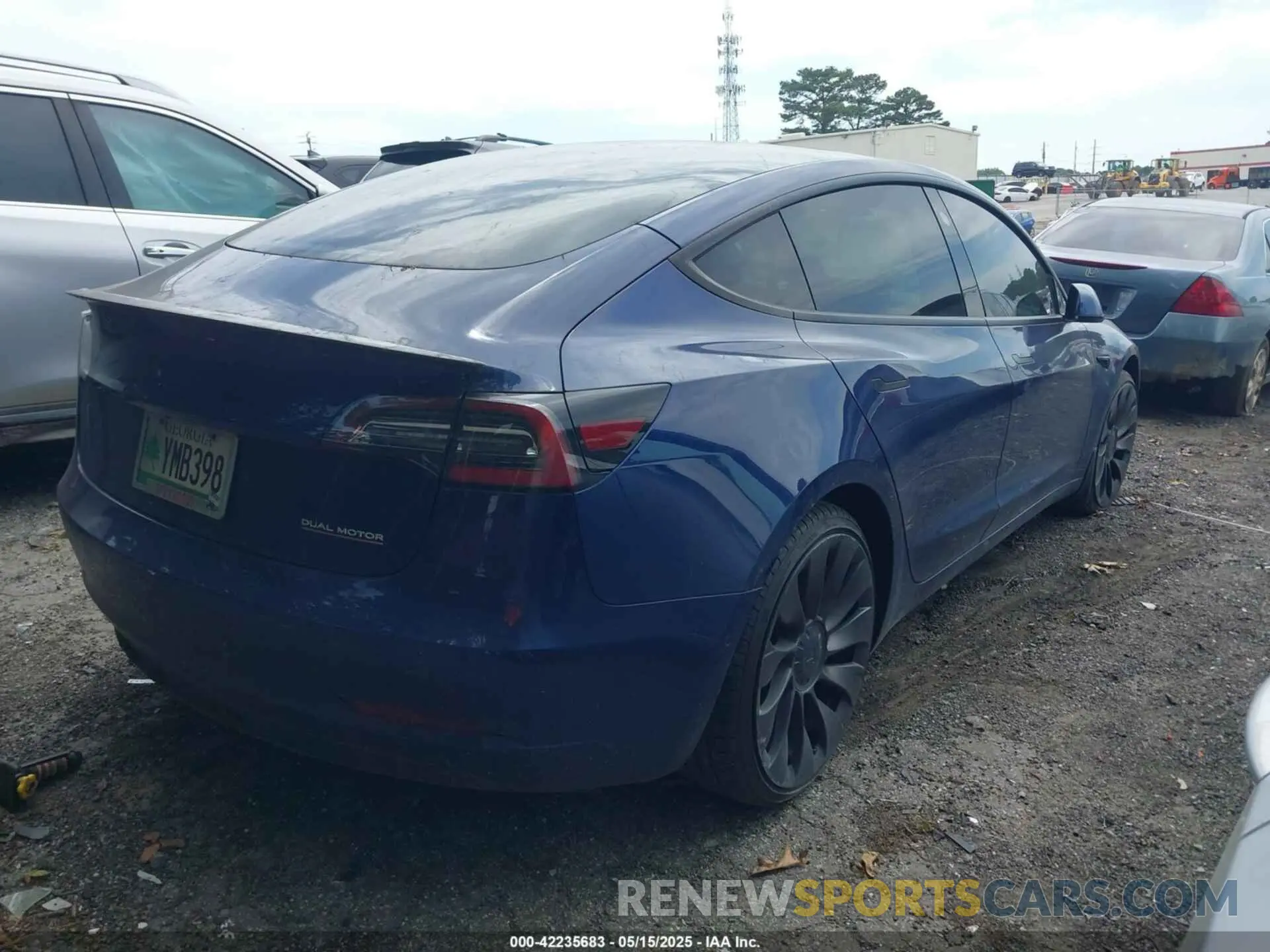 4 fotografías del automóvil dañado 5YJ3E1EC4NF125289 TESLA MODEL 3 2022