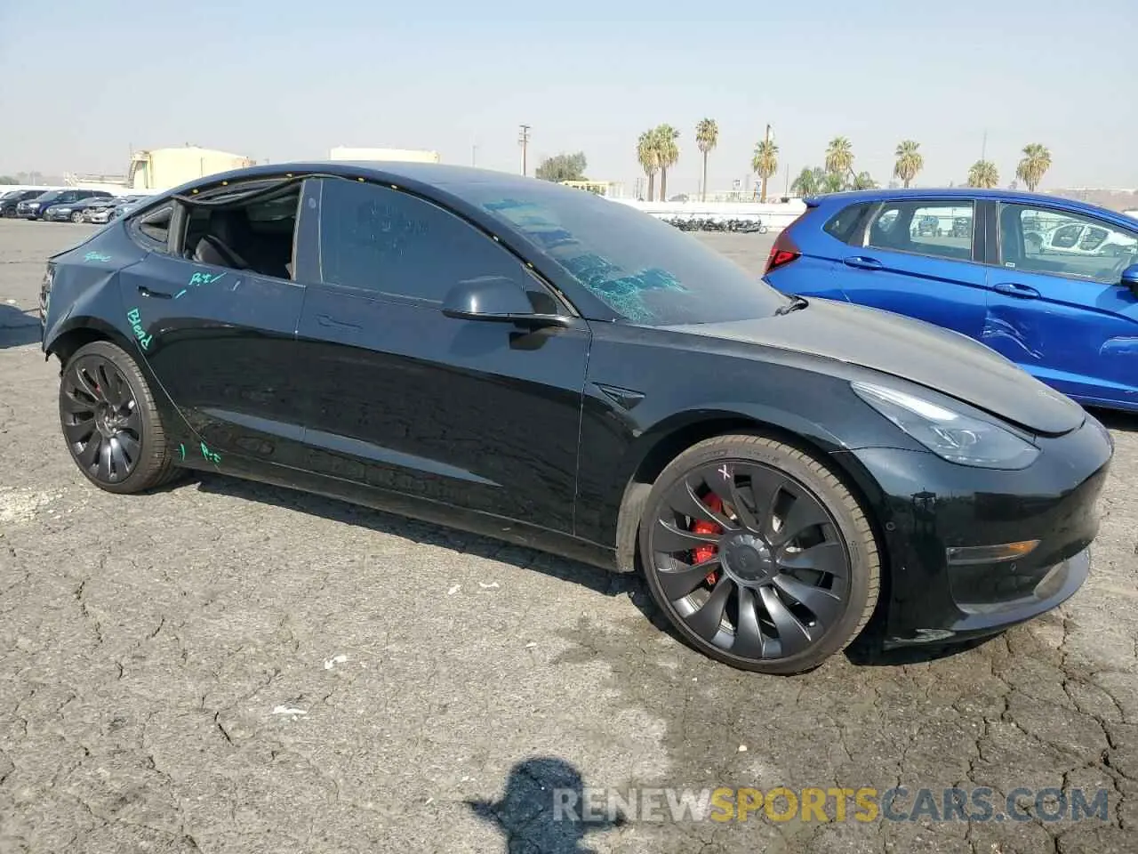 4 fotografías del automóvil dañado 5YJ3E1EC4NF209306 TESLA MODEL 3 2022