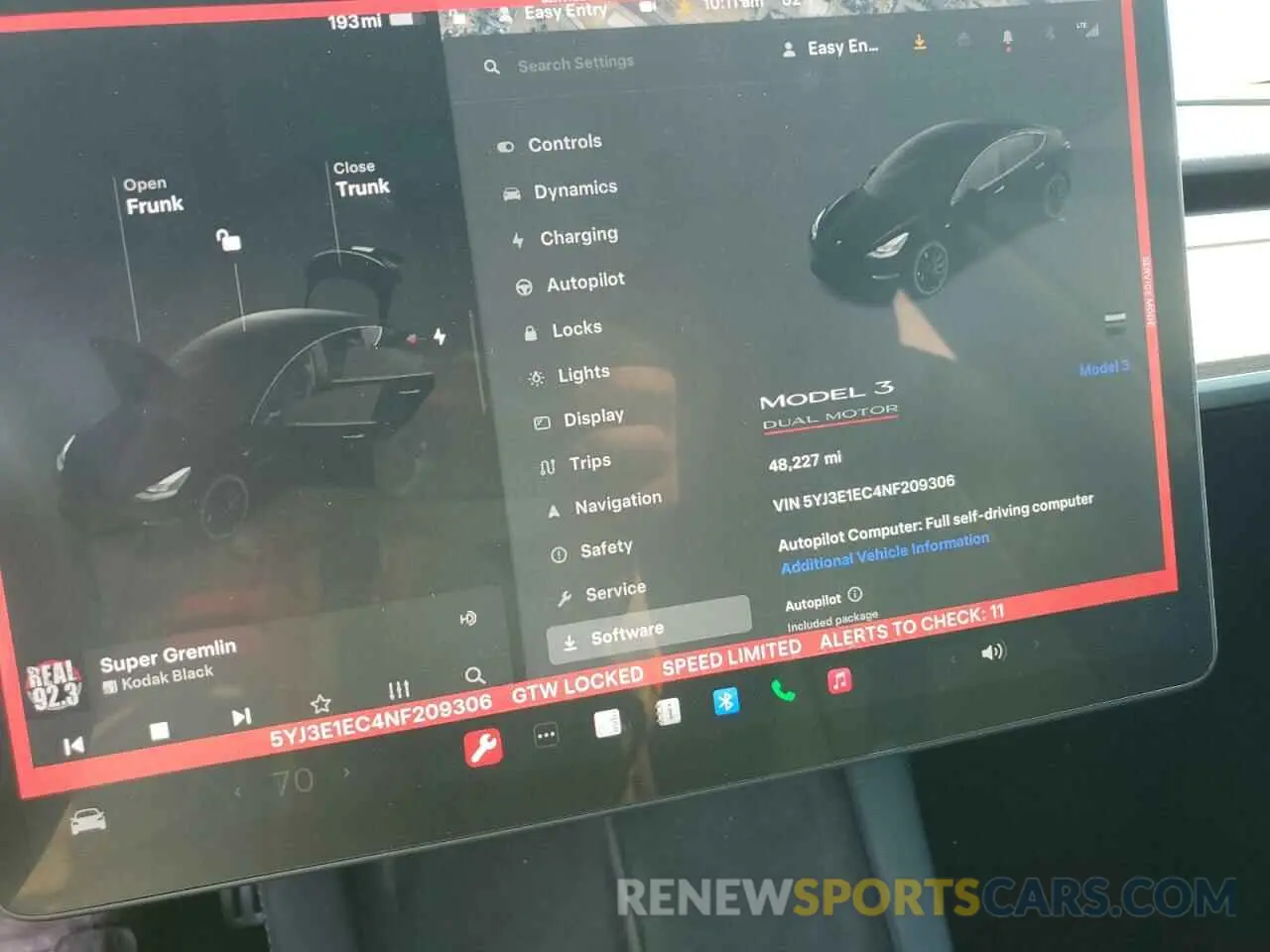 9 fotografías del automóvil dañado 5YJ3E1EC4NF209306 TESLA MODEL 3 2022