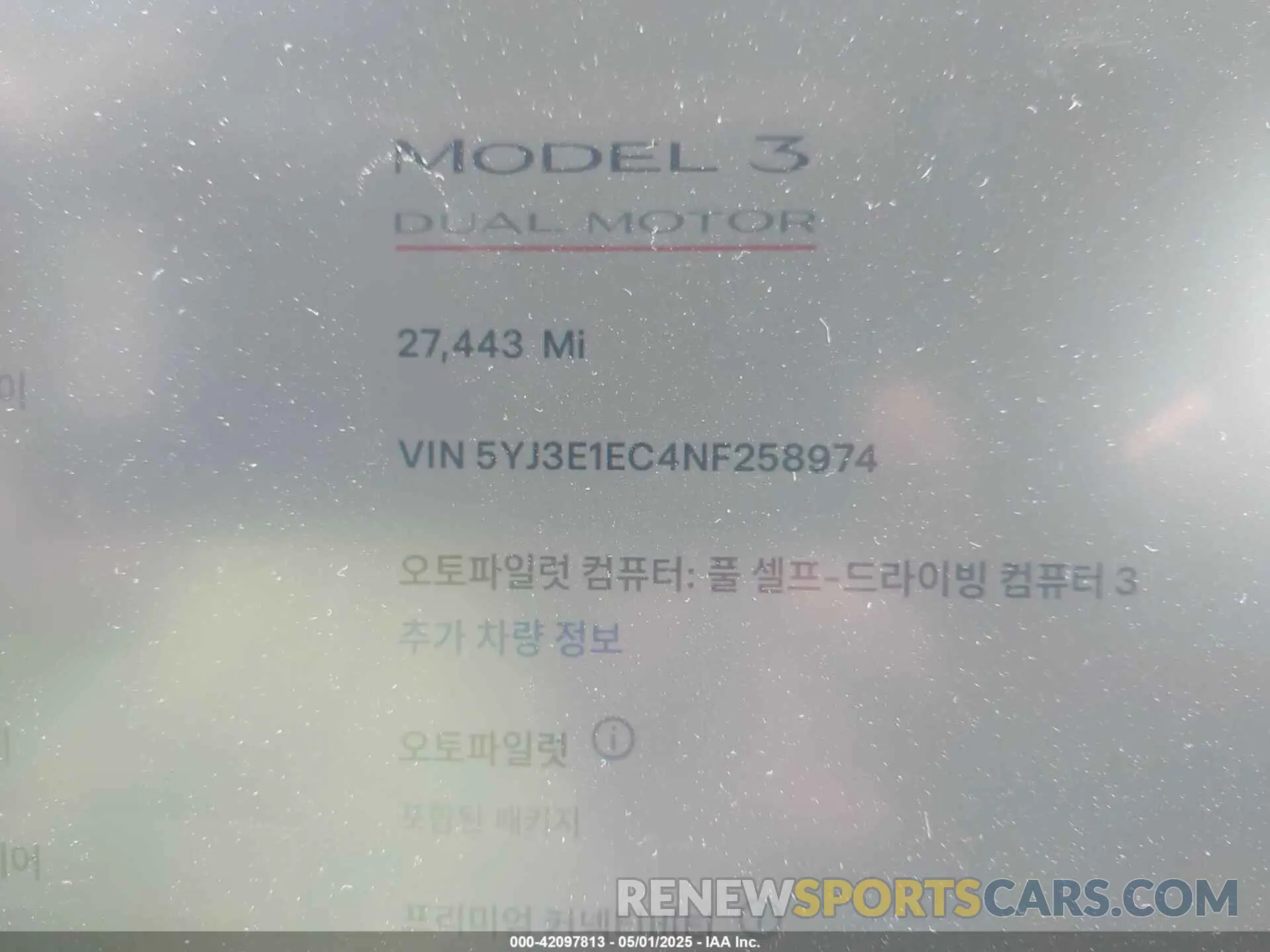 12 fotografías del automóvil dañado 5YJ3E1EC4NF258974 TESLA MODEL 3 2022