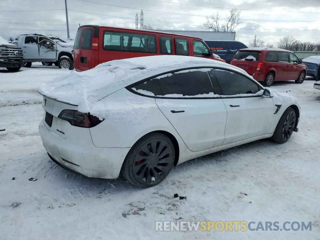 3 fotografías del automóvil dañado 5YJ3E1EC4NF275189 TESLA MODEL 3 2022