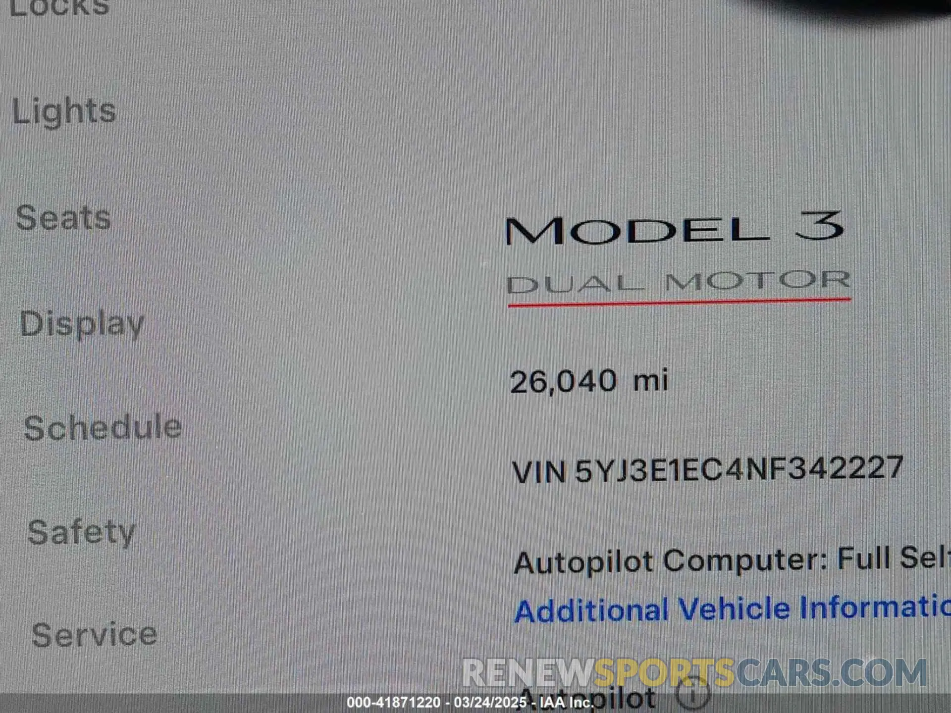 15 fotografías del automóvil dañado 5YJ3E1EC4NF342227 TESLA MODEL 3 2022