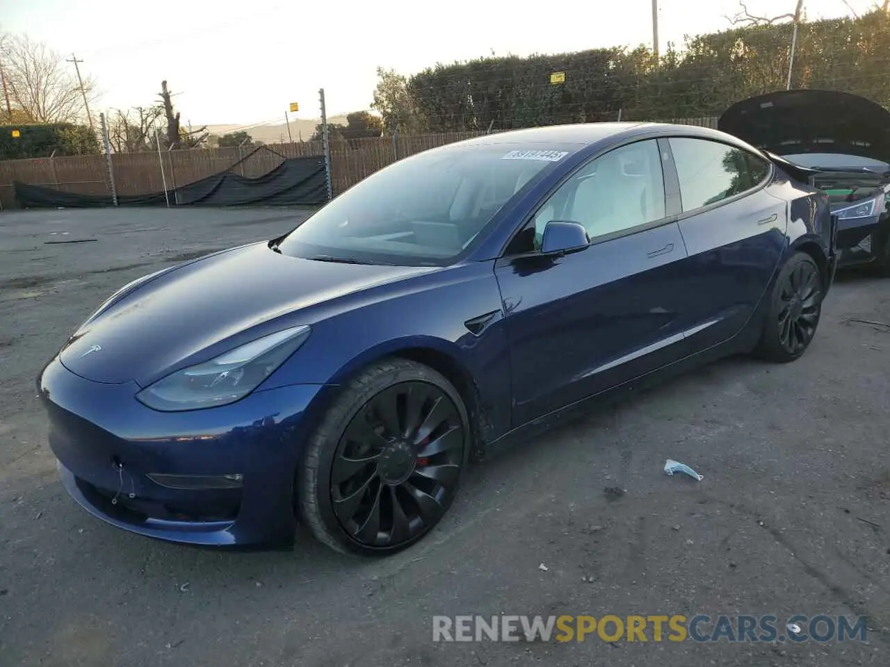 1 fotografías del automóvil dañado 5YJ3E1EC5NF159709 TESLA MODEL 3 2022
