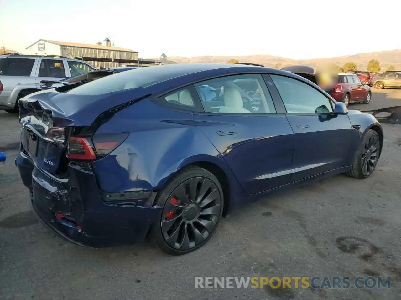 3 fotografías del automóvil dañado 5YJ3E1EC5NF159709 TESLA MODEL 3 2022