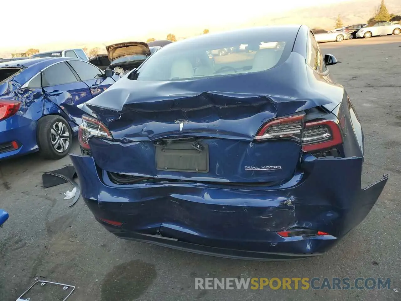 6 fotografías del automóvil dañado 5YJ3E1EC5NF159709 TESLA MODEL 3 2022