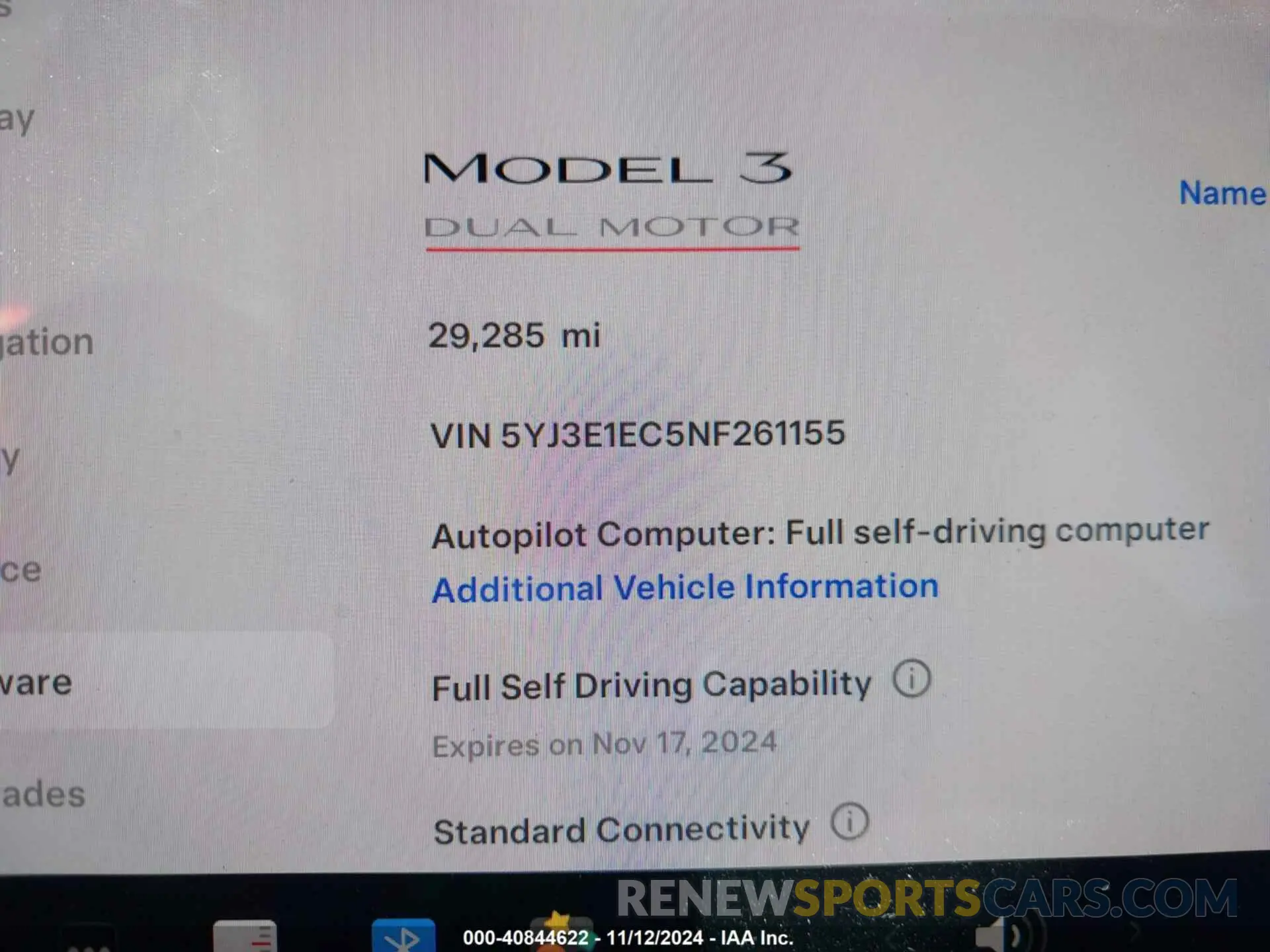 14 fotografías del automóvil dañado 5YJ3E1EC5NF261155 TESLA MODEL 3 2022