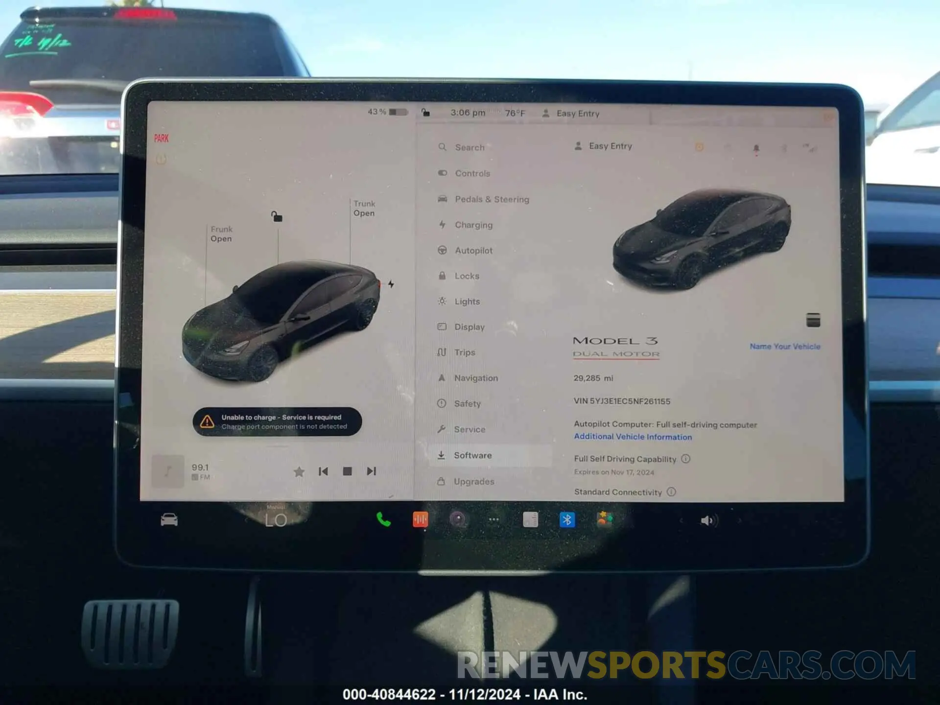 7 fotografías del automóvil dañado 5YJ3E1EC5NF261155 TESLA MODEL 3 2022