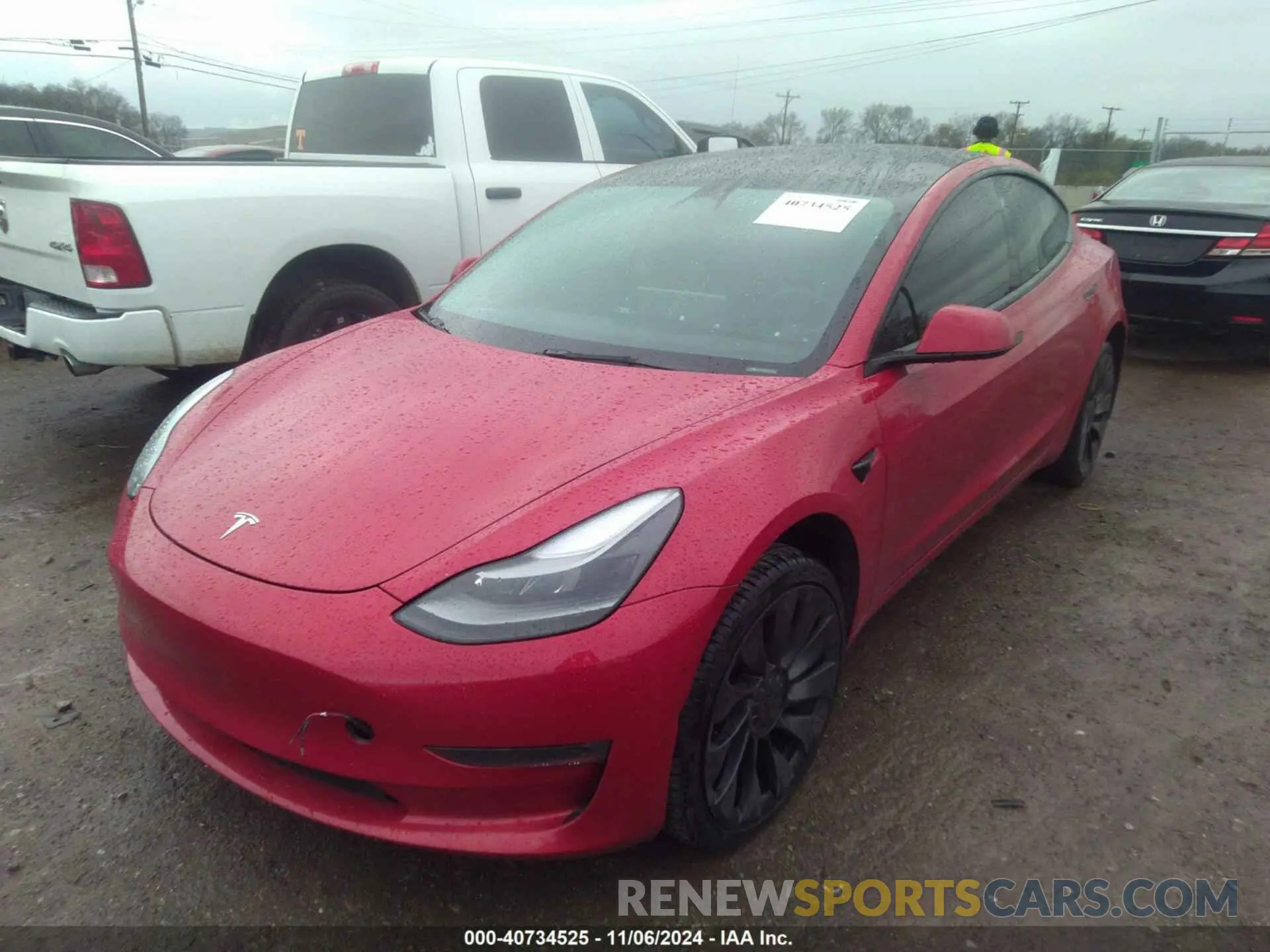 2 fotografías del automóvil dañado 5YJ3E1EC6NF165731 TESLA MODEL 3 2022