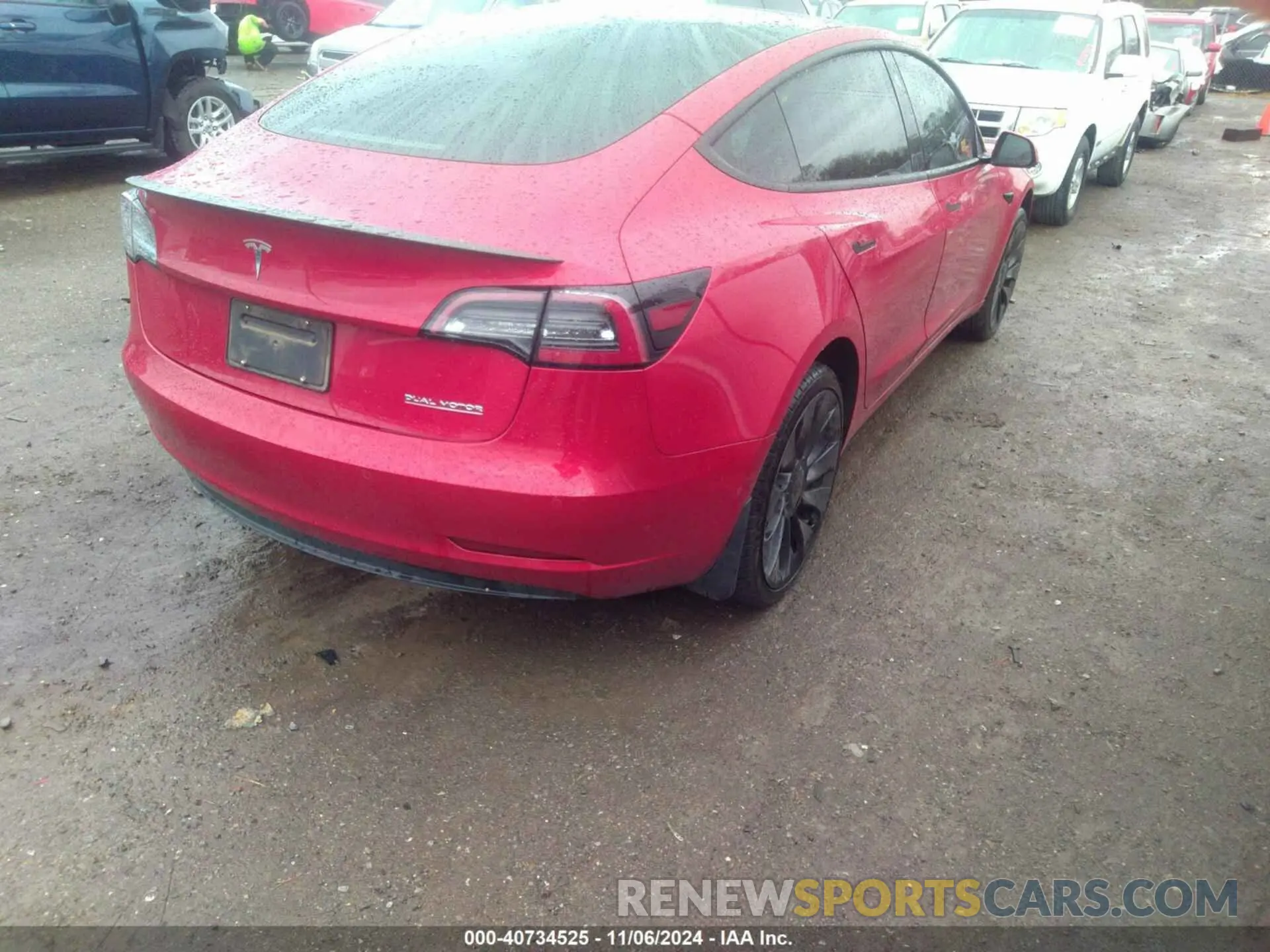 4 fotografías del automóvil dañado 5YJ3E1EC6NF165731 TESLA MODEL 3 2022