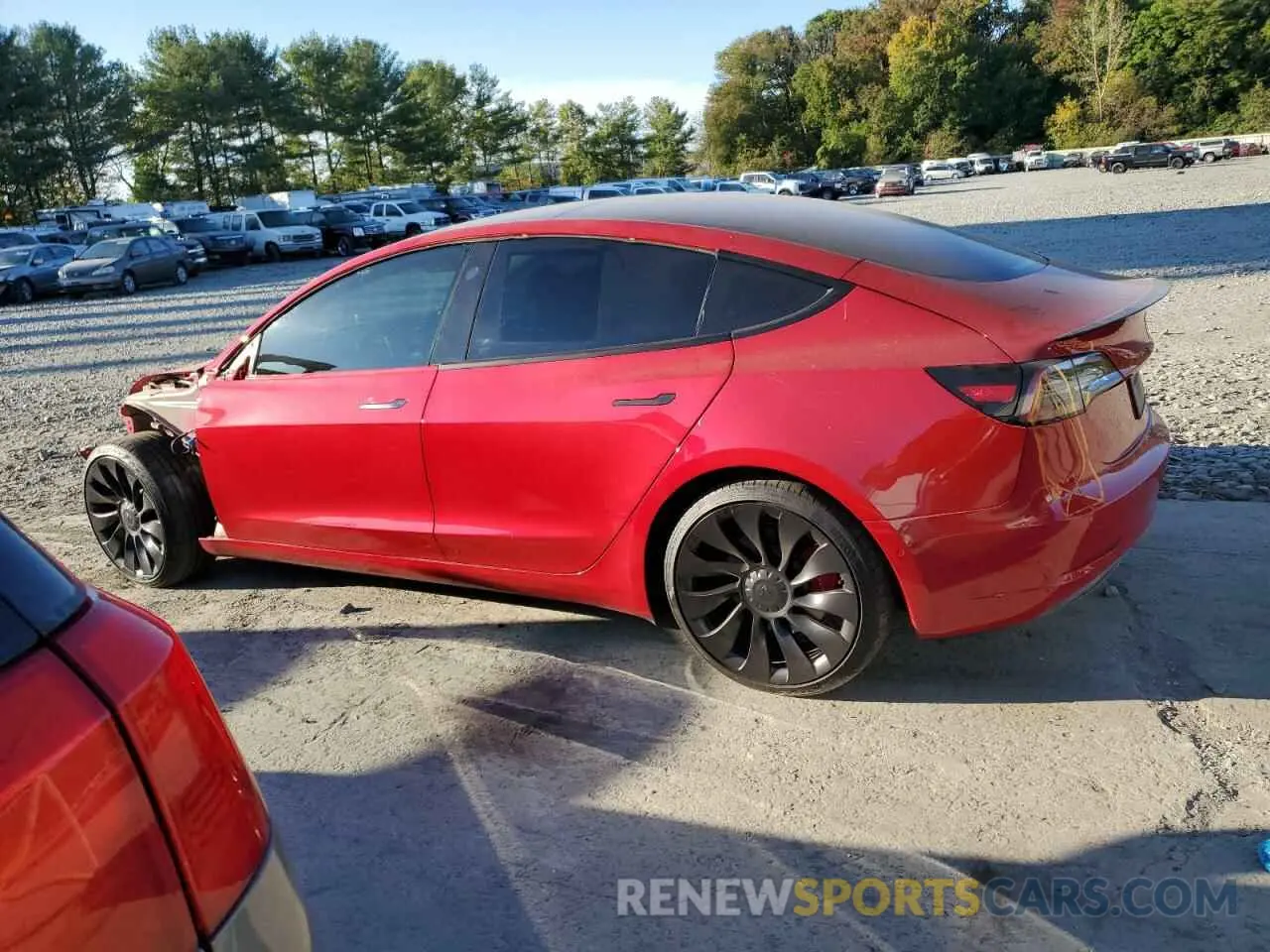 2 fotografías del automóvil dañado 5YJ3E1EC6NF248205 TESLA MODEL 3 2022