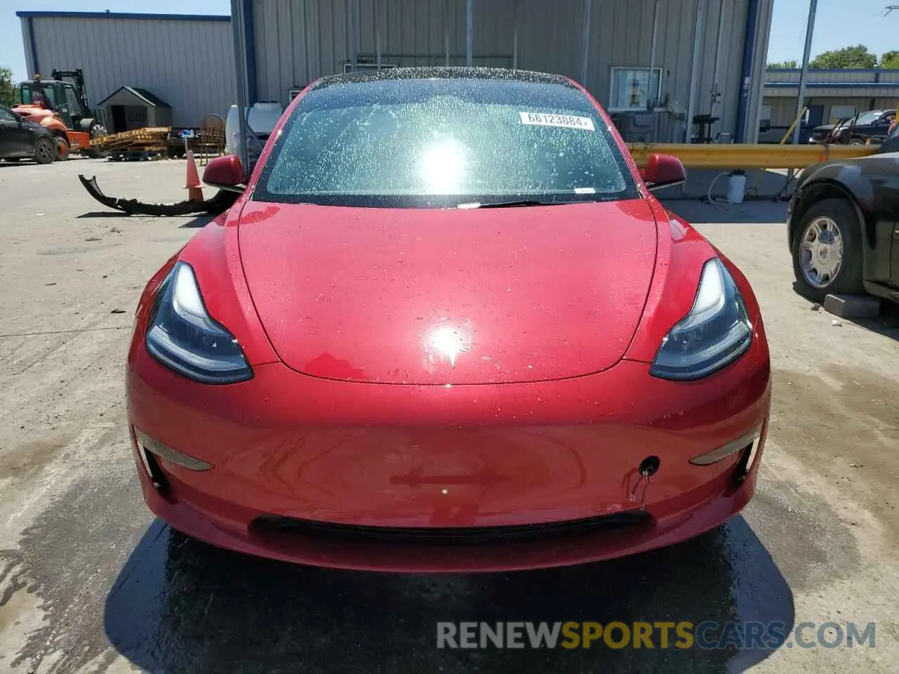 5 fotografías del automóvil dañado 5YJ3E1EC6NF262704 TESLA MODEL 3 2022