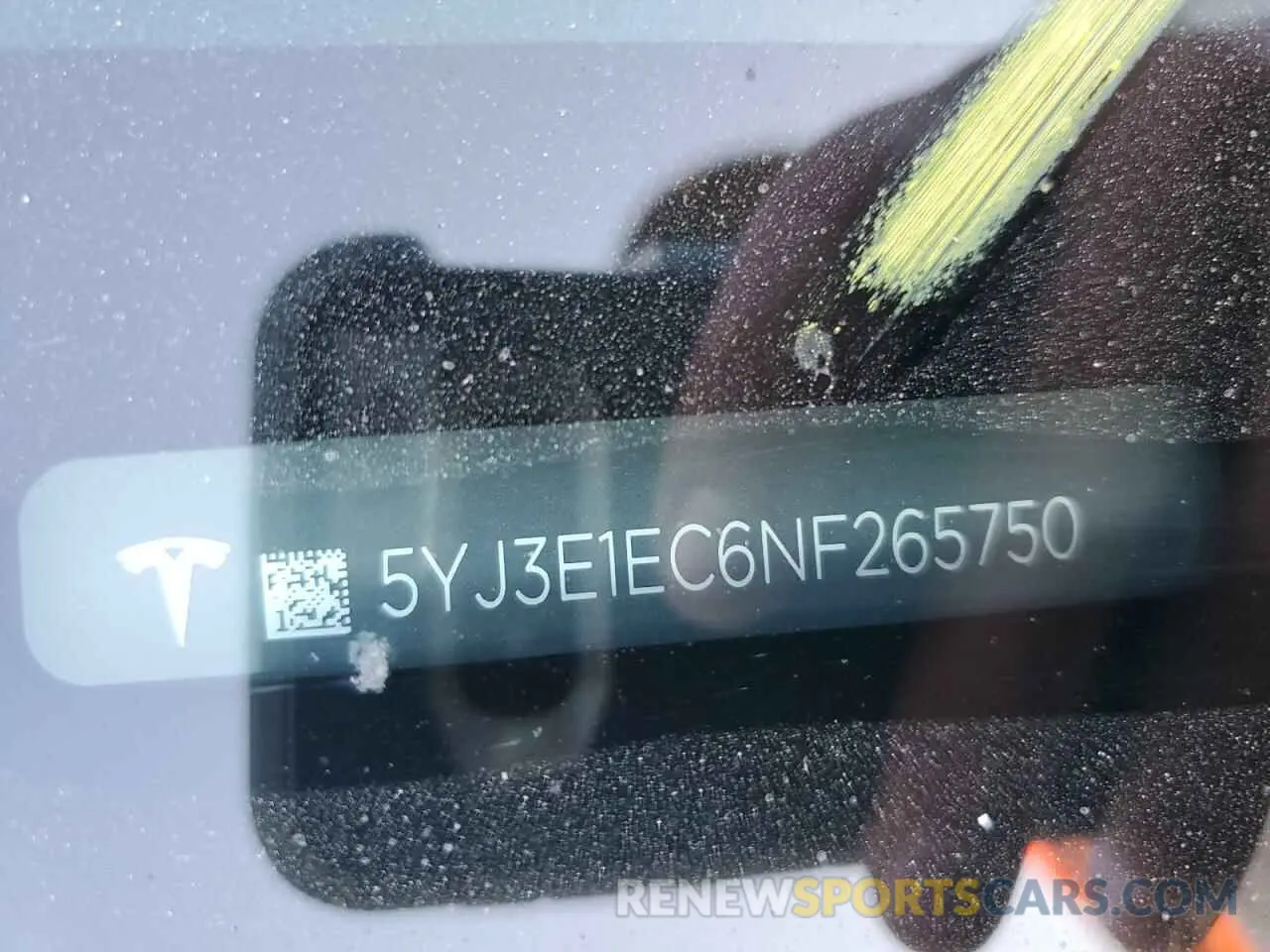 10 fotografías del automóvil dañado 5YJ3E1EC6NF265750 TESLA MODEL 3 2022