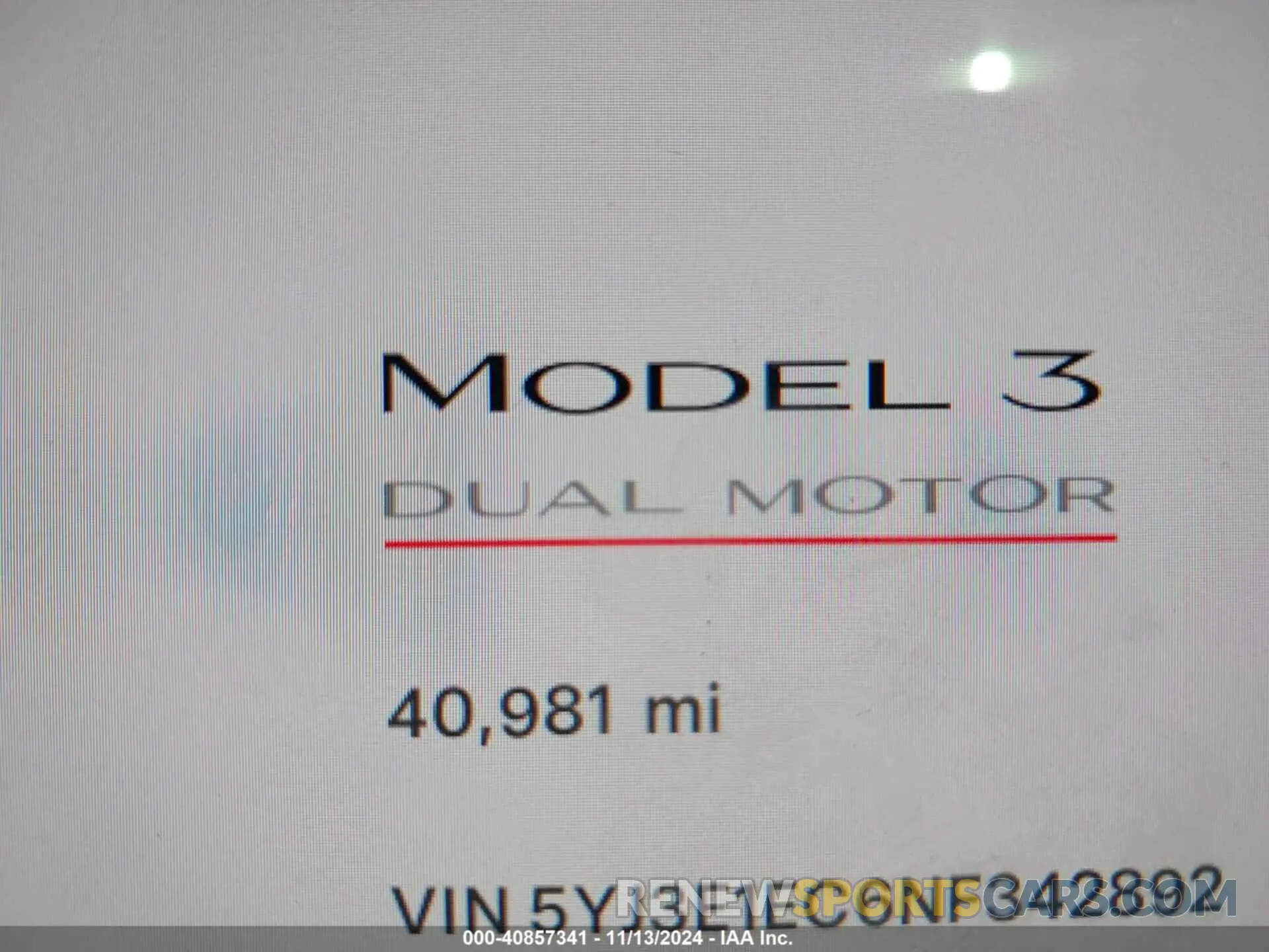 15 fotografías del automóvil dañado 5YJ3E1EC6NF342892 TESLA MODEL 3 2022