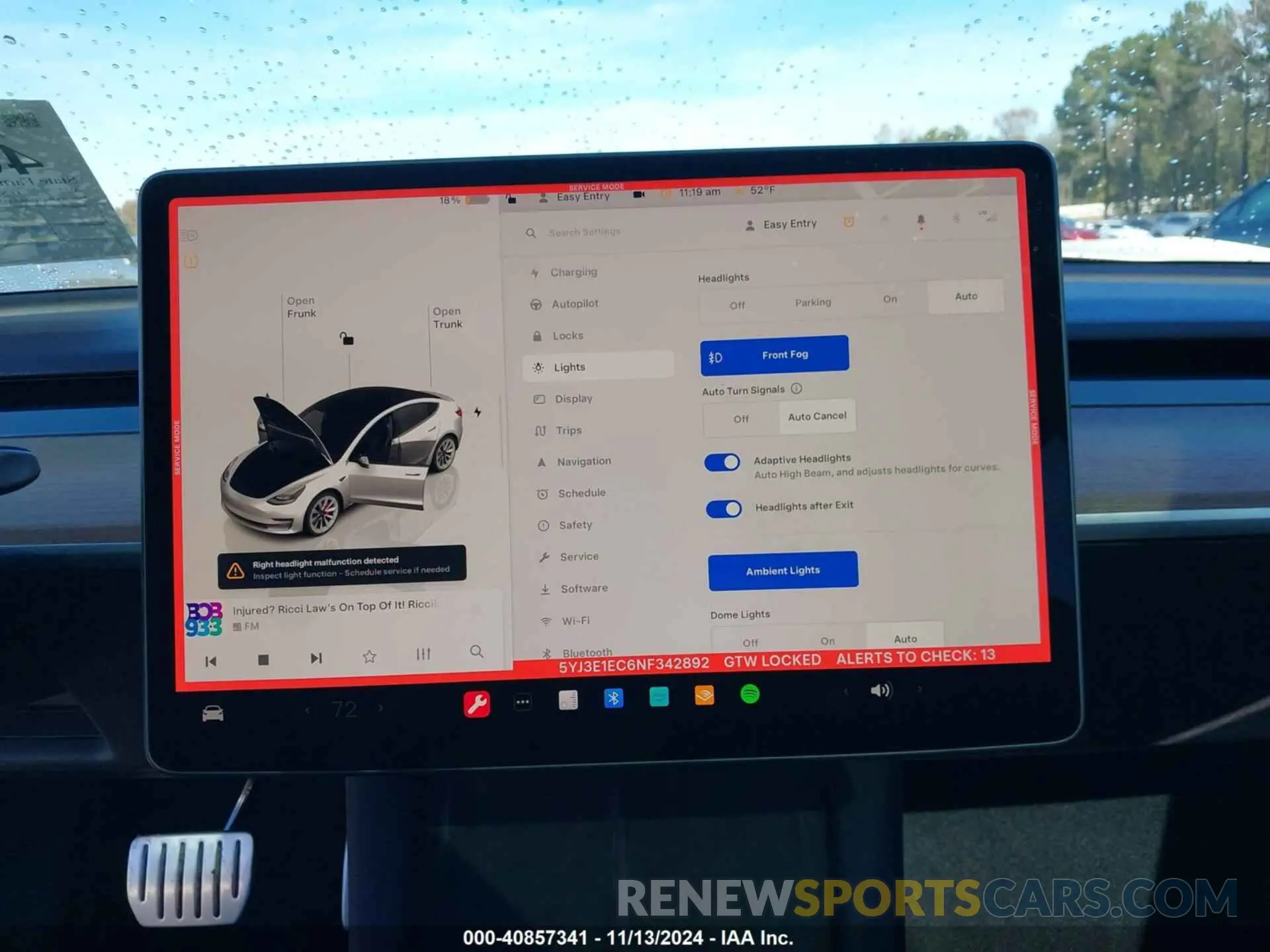 18 fotografías del automóvil dañado 5YJ3E1EC6NF342892 TESLA MODEL 3 2022