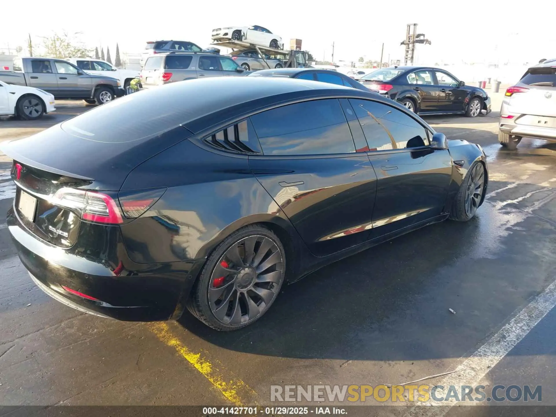 4 fotografías del automóvil dañado 5YJ3E1EC7NF137744 TESLA MODEL 3 2022